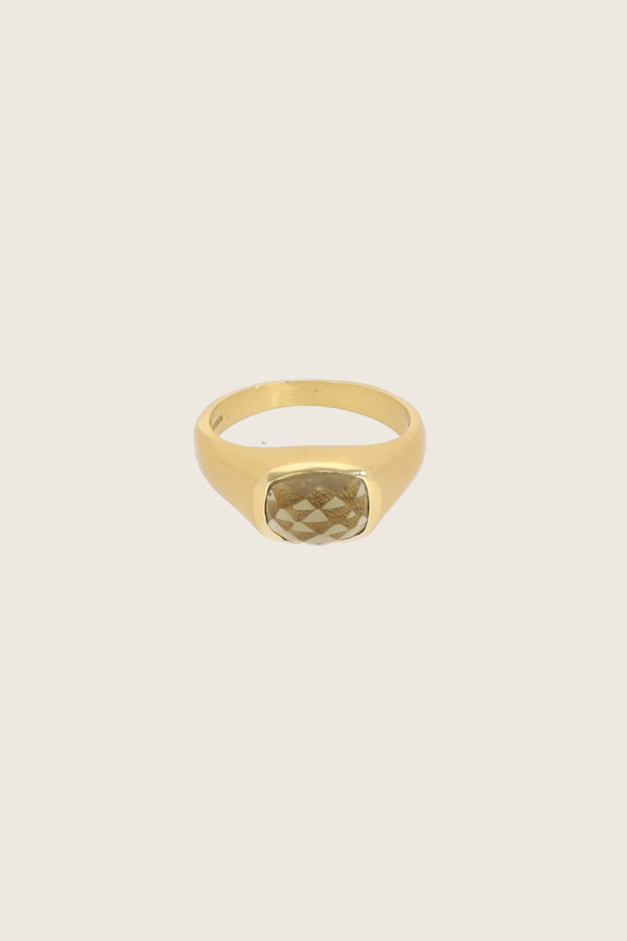 Lustrae 18K Recycled Fine Gold Plated Smoky Topaz Ring