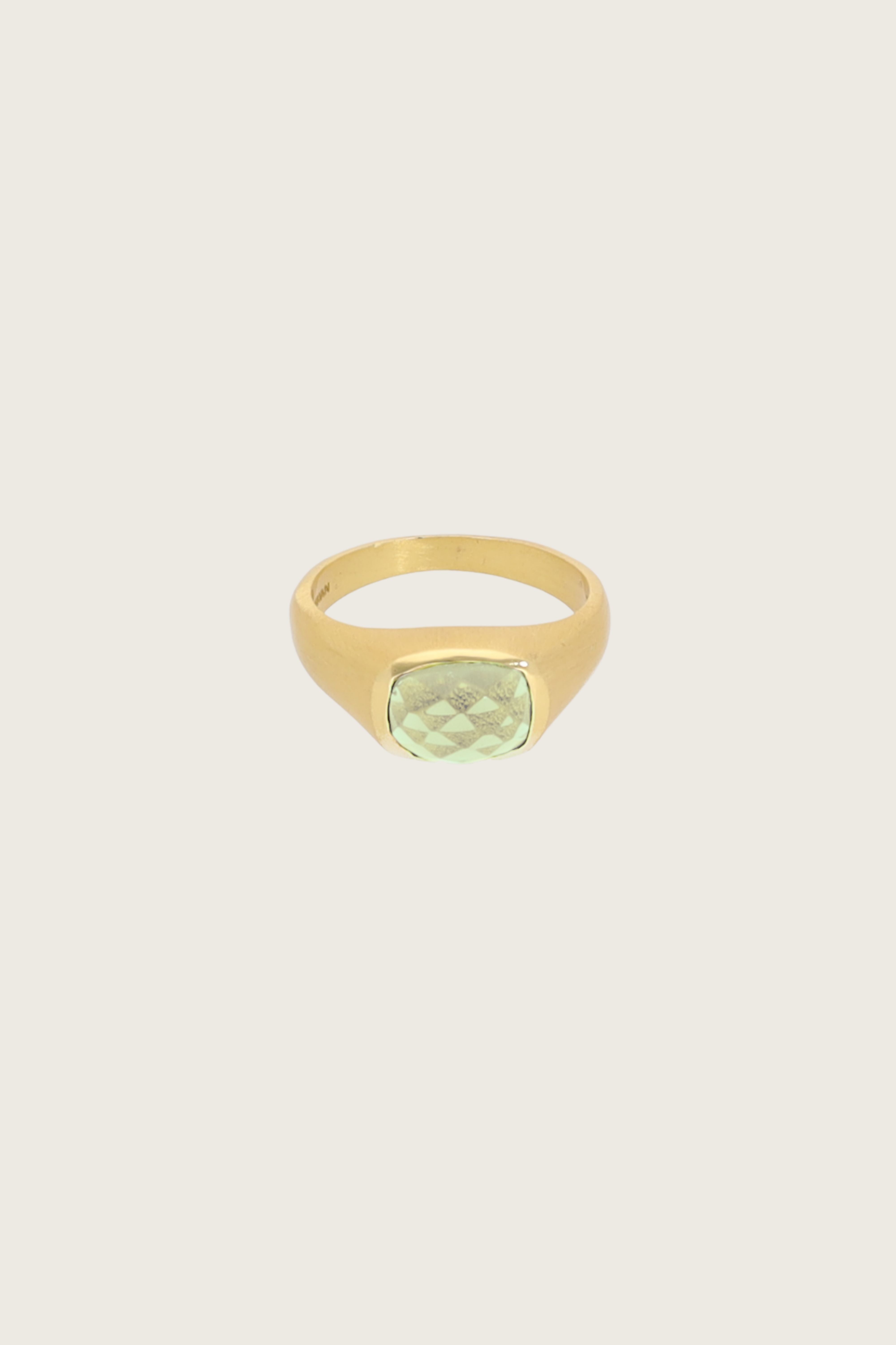 Lustrae 18K Recycled Fine Gold Plated Green Amethyst Ring