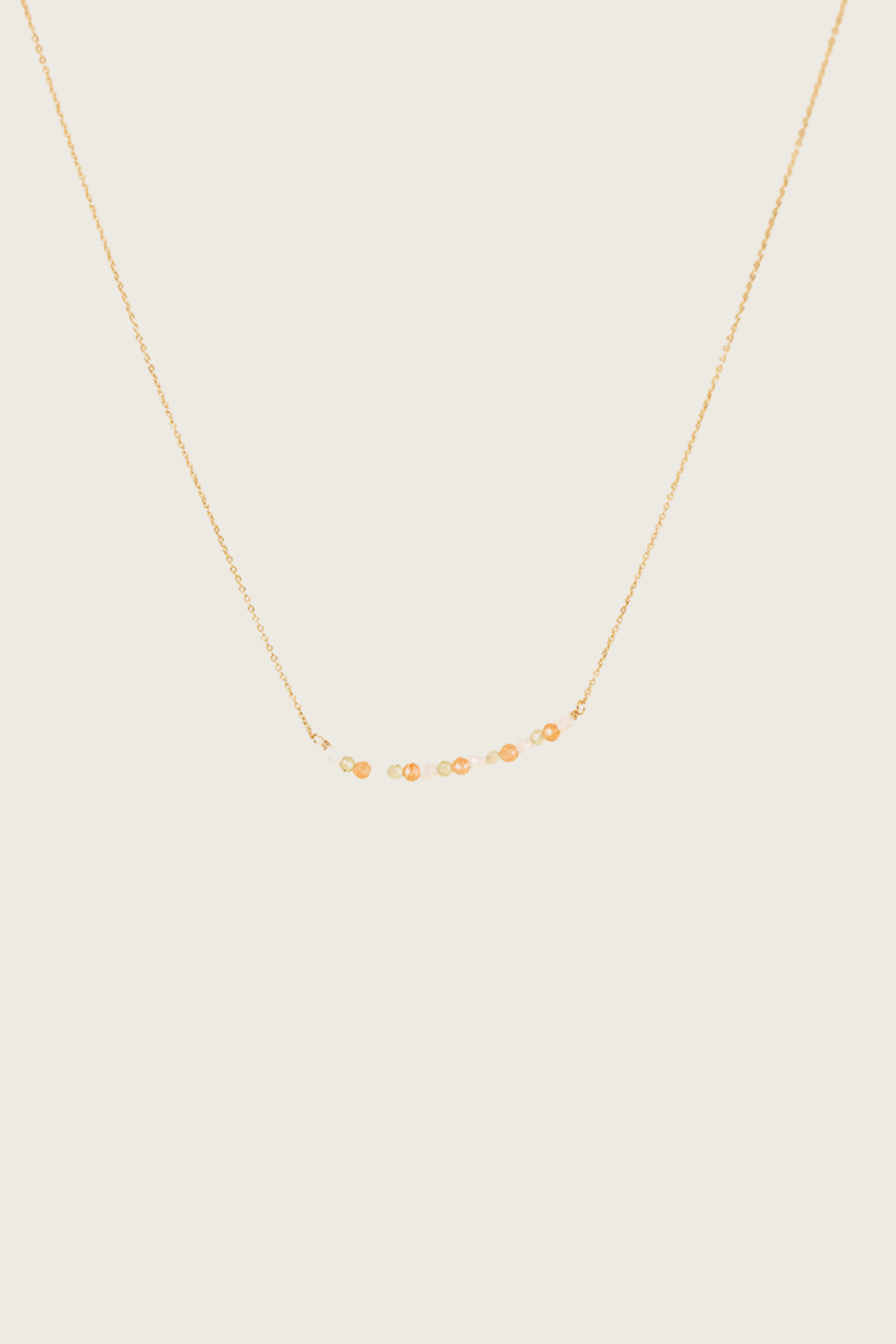 Osja 14K gouden inleg licht driekleurige kristallen ketting