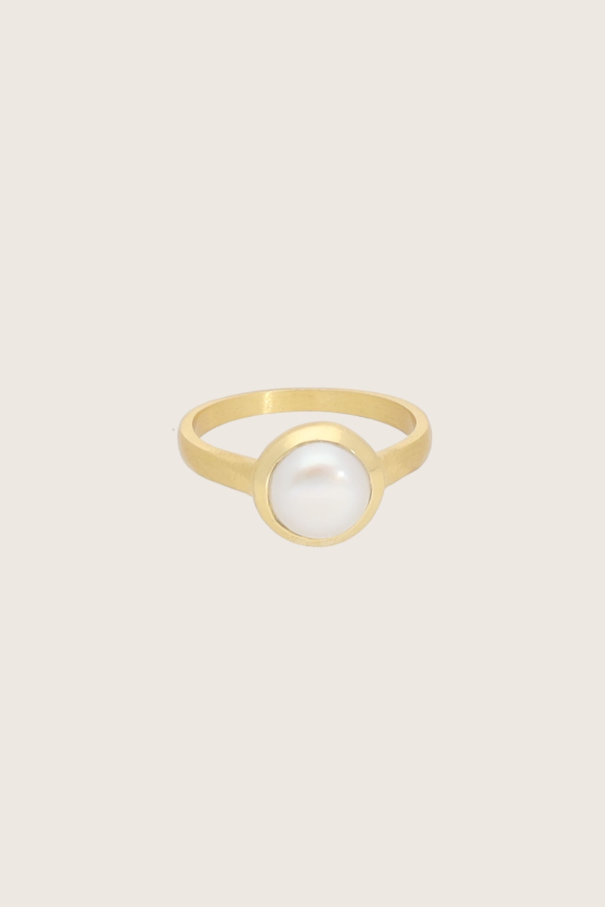 Lysar 18K Recycled Fine Gold Plated Freshwater Pearl Ring