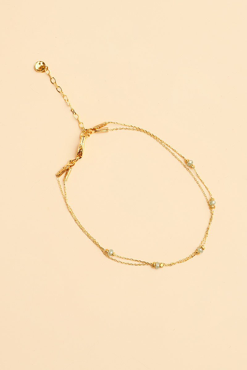 Posla 14K Gold Inlay Turquoise Crystal Bracelet
