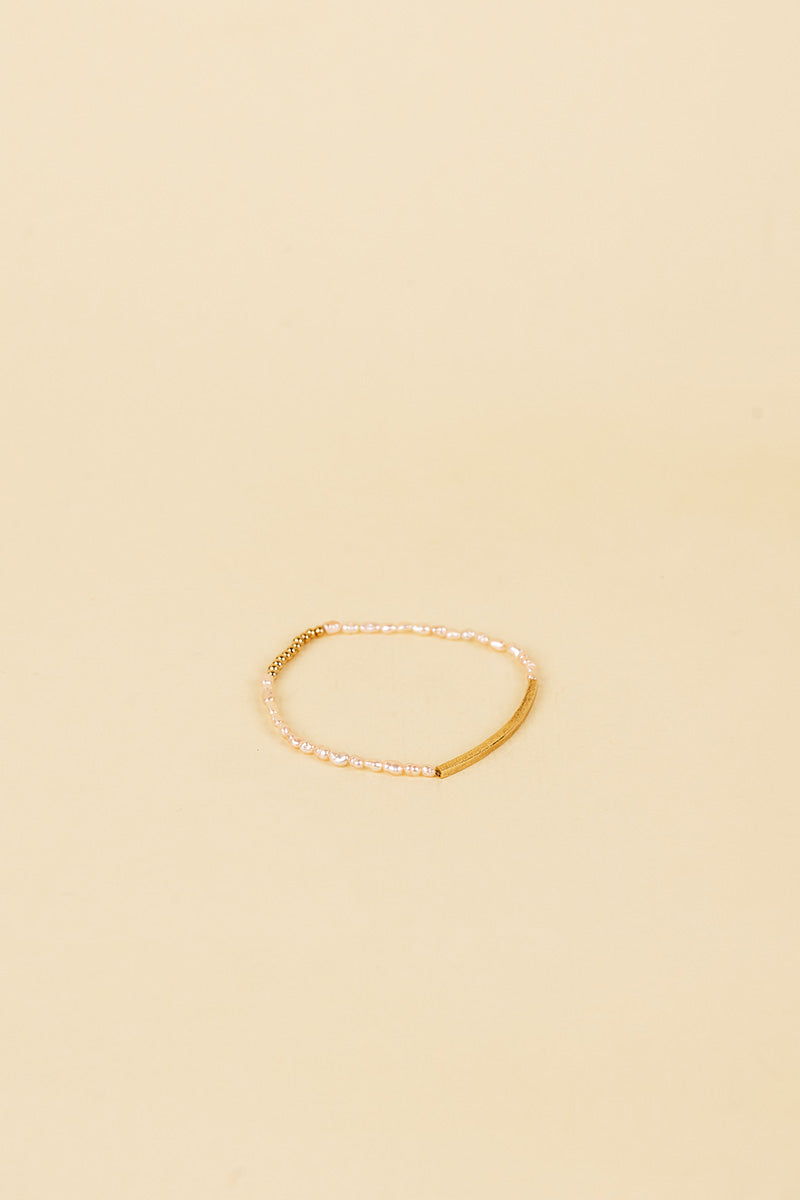 Josi 14K Gold Inlay Rose Pearl Bracelet