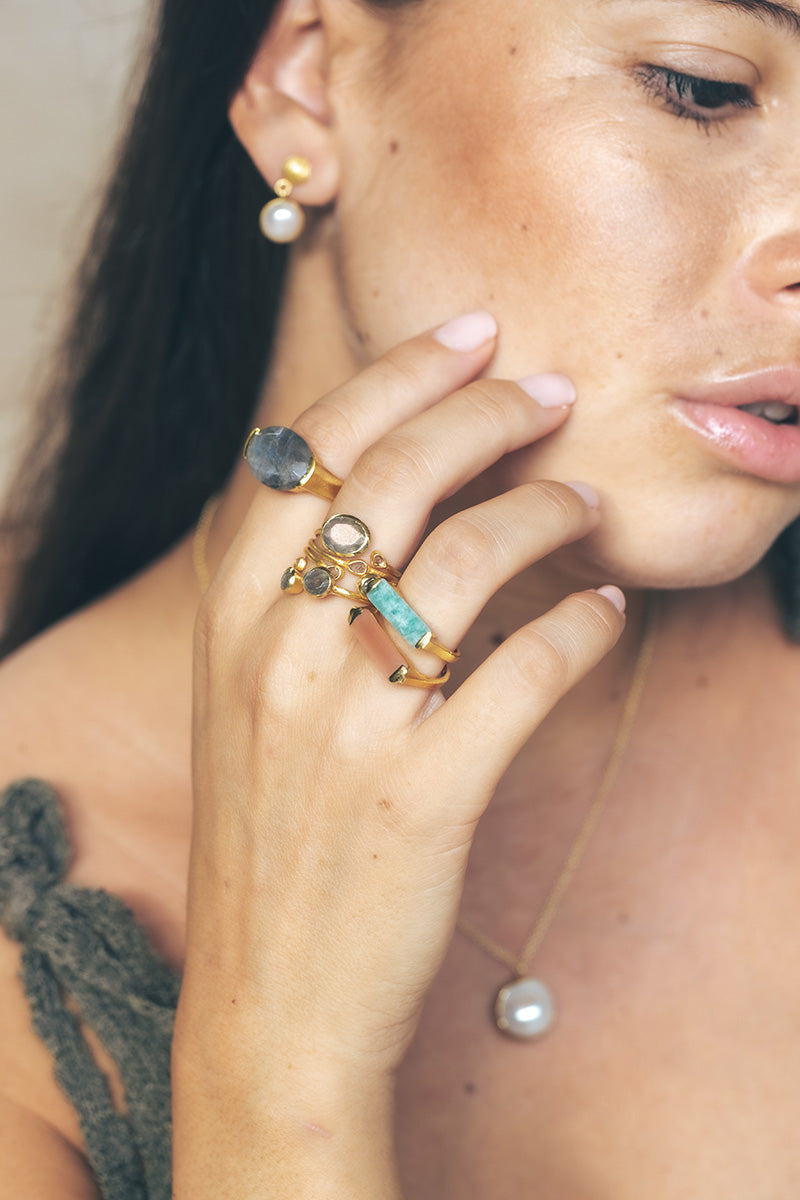 Murnia 18K gerecycled fijn goud vergulde zoetwaterparel ketting