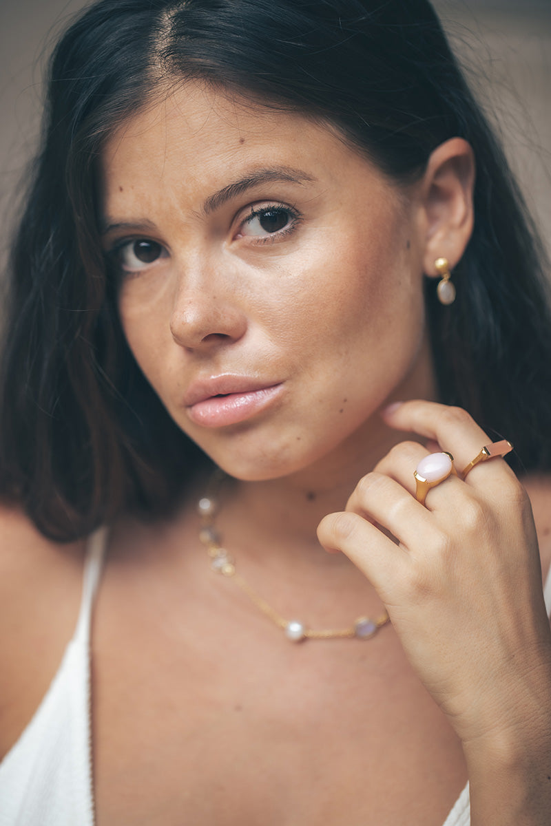 Lumo 18K gerecycled fijn goud vergulde parelketting