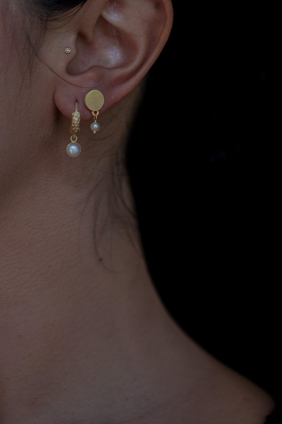 Tira 18K Recycled Fine Gold Plated Strawberry Quartz Earrings - 925 Silver Posts
