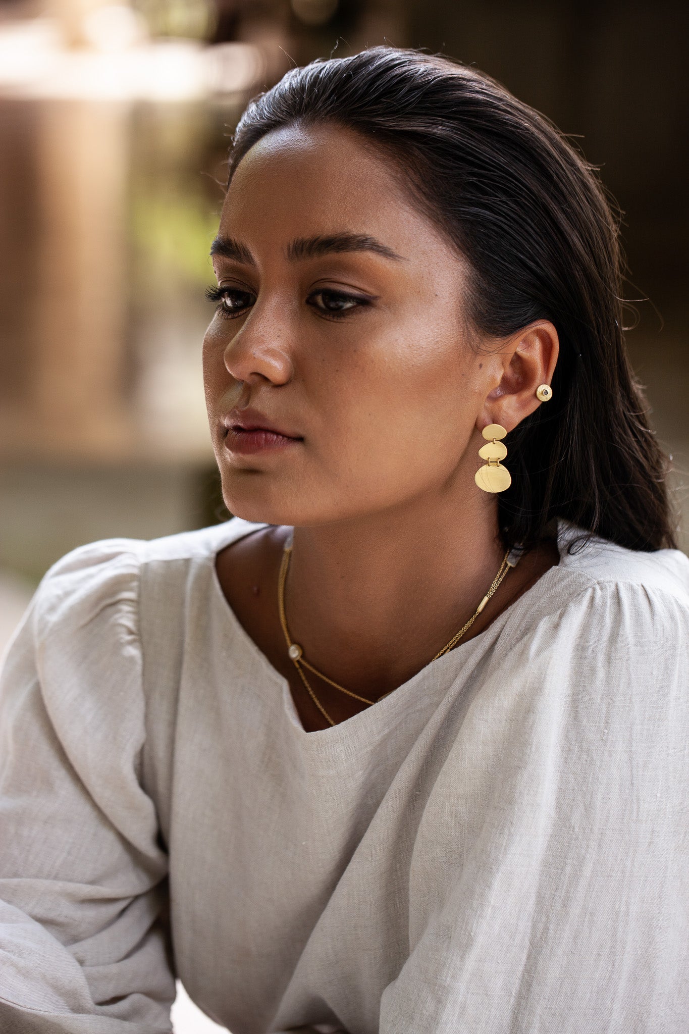 Kali 18K Recycled Fine Gold Plated Earrings - 925 Silver Posts