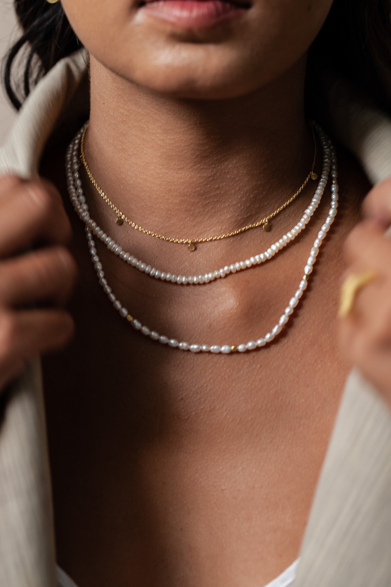 Rasia 18K gerecycled fijn goud vergulde zoetwaterparelketting