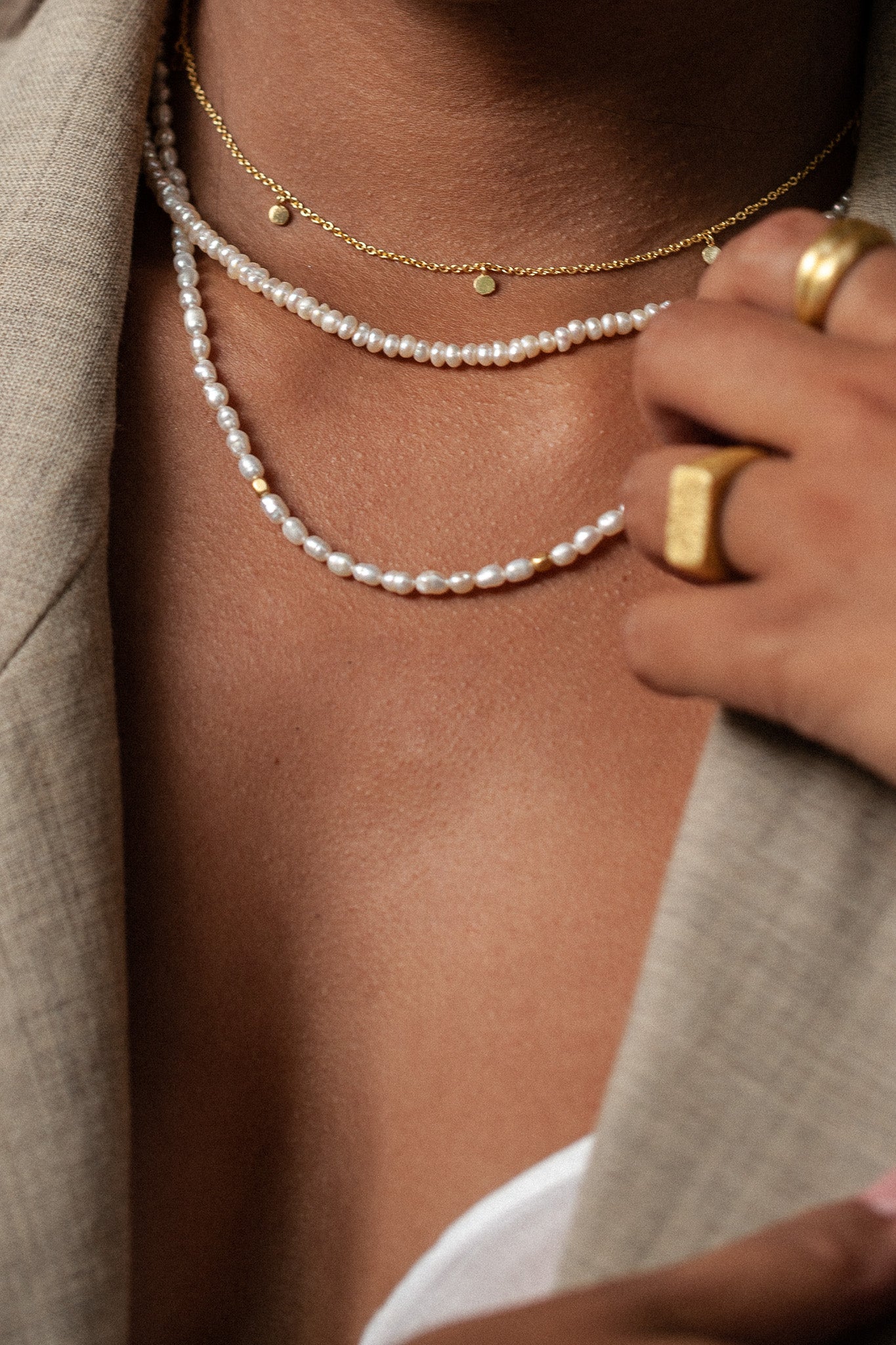 Fina 18K Recycled Fine Gold Plated Freshwater Pearl Necklace