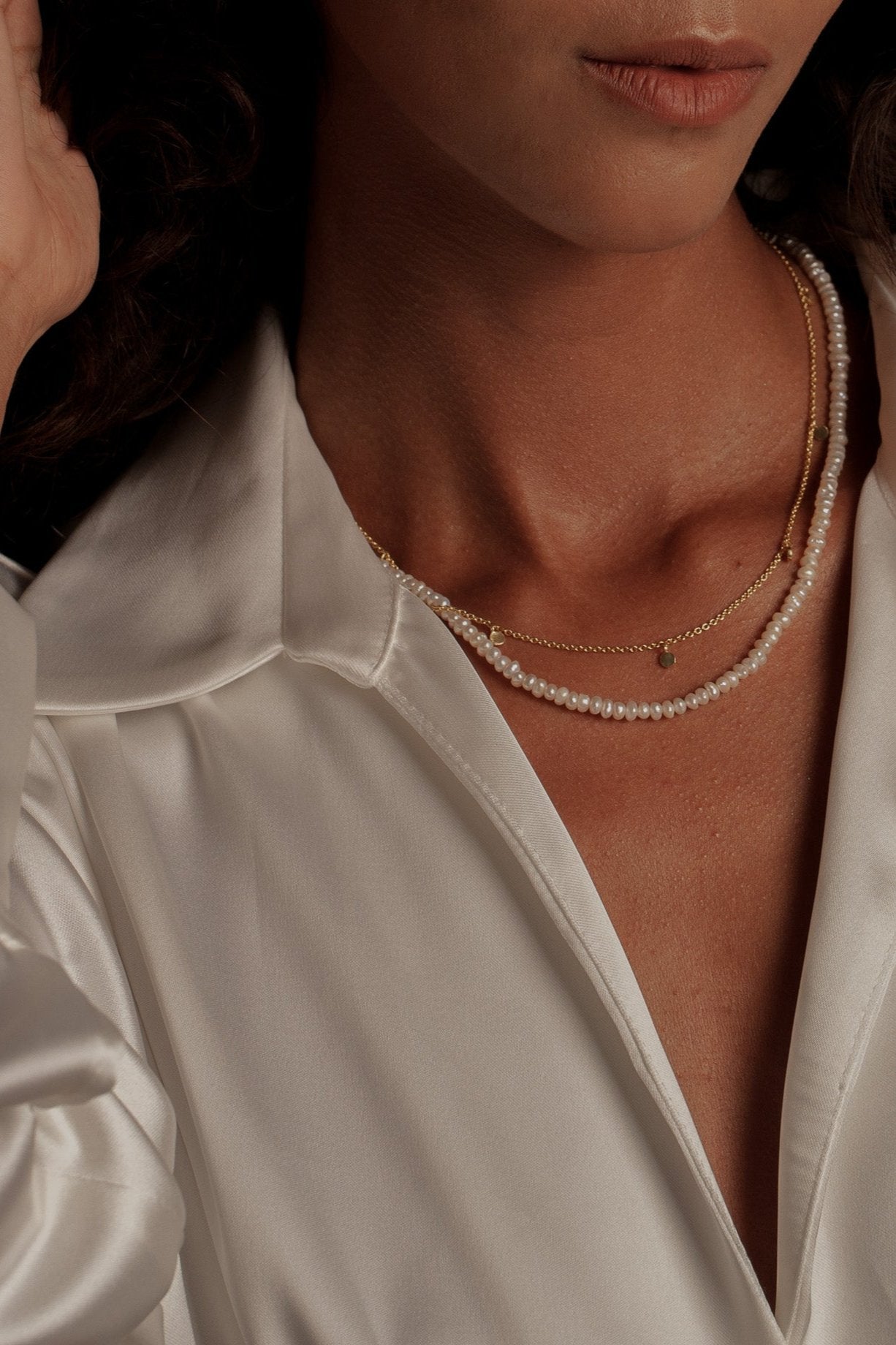 Rasia 18K gerecycled fijn goud vergulde zoetwaterparelketting