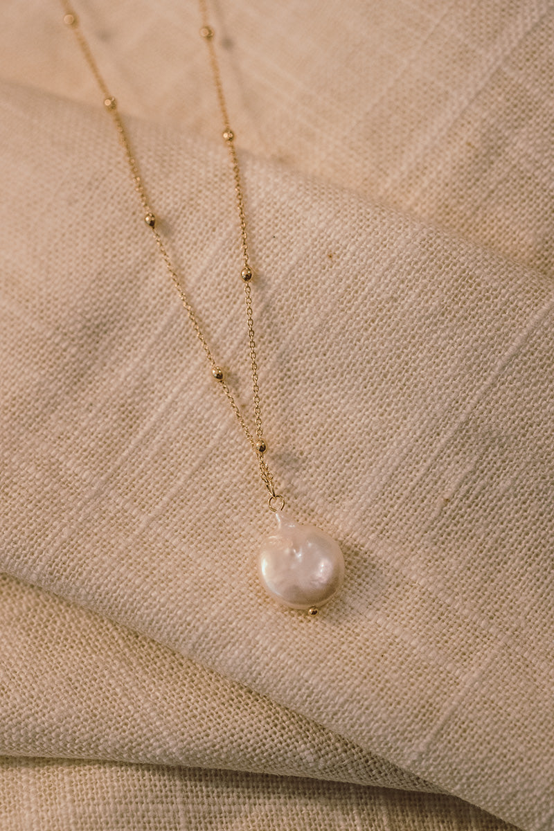 Jozi 14K Gold Inlay Baroque Pearl Necklace