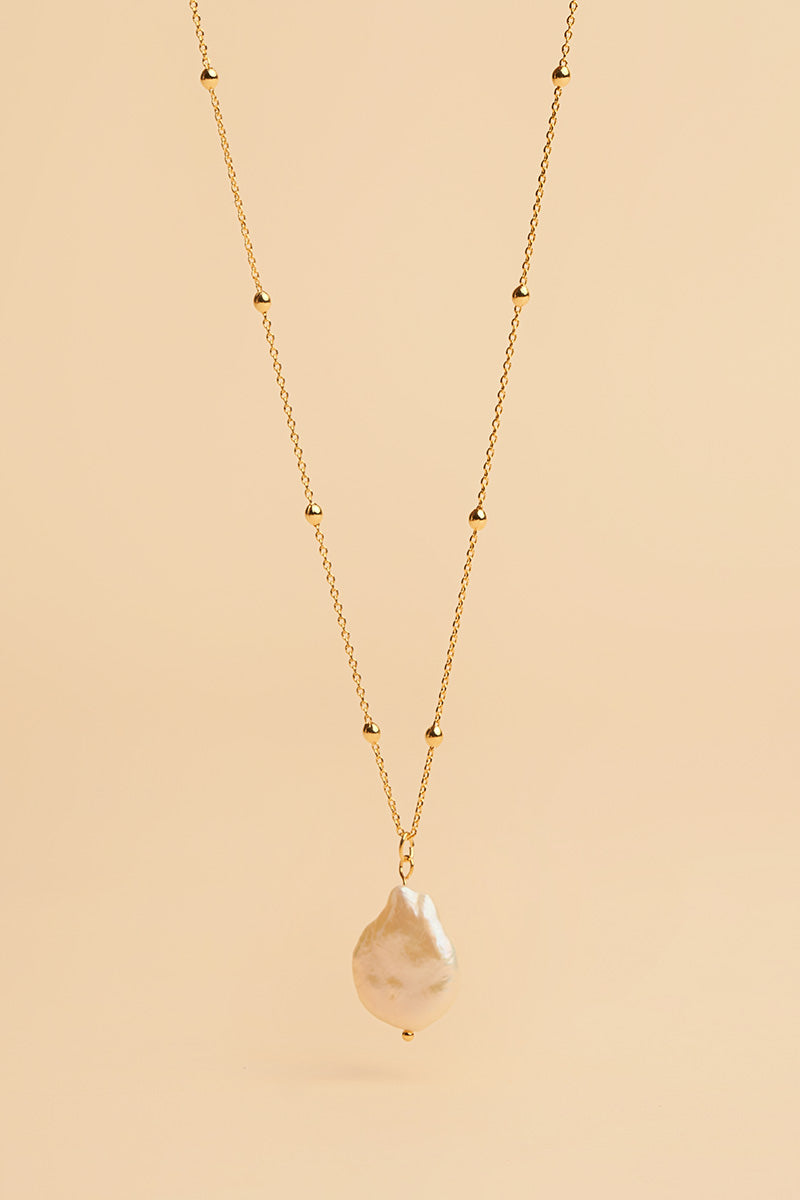 Jozi 14K Gold Inlay Baroque Pearl Necklace