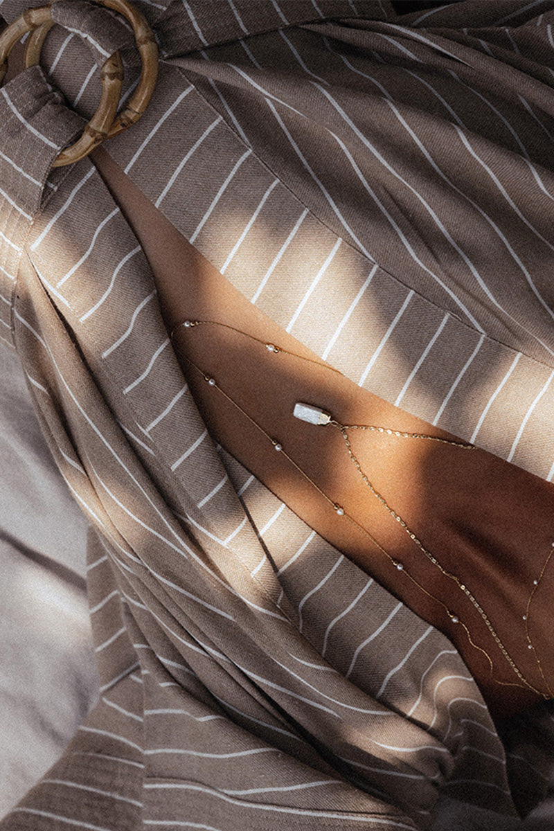 Jaru 14K Gold Inlay Freshwater Pearl Necklace