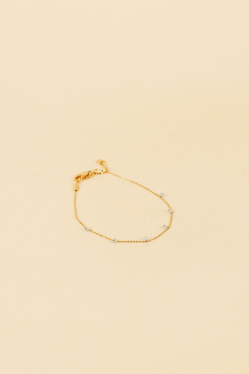 Jabi 14K Gold Inlay Opaque Blue Bracelet