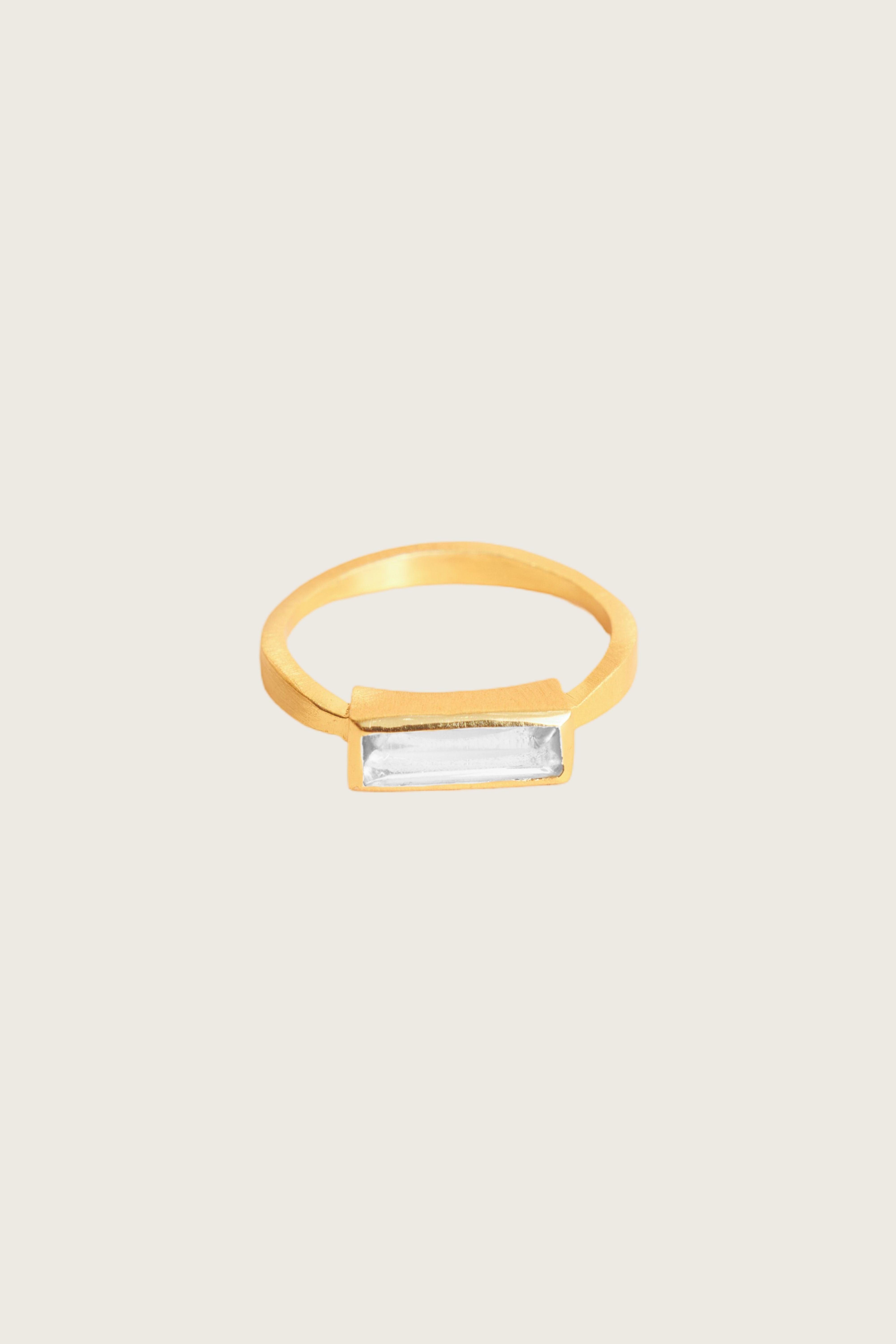 Najla 18K Recycled Fine Gold Plated Clear Quartz Ring