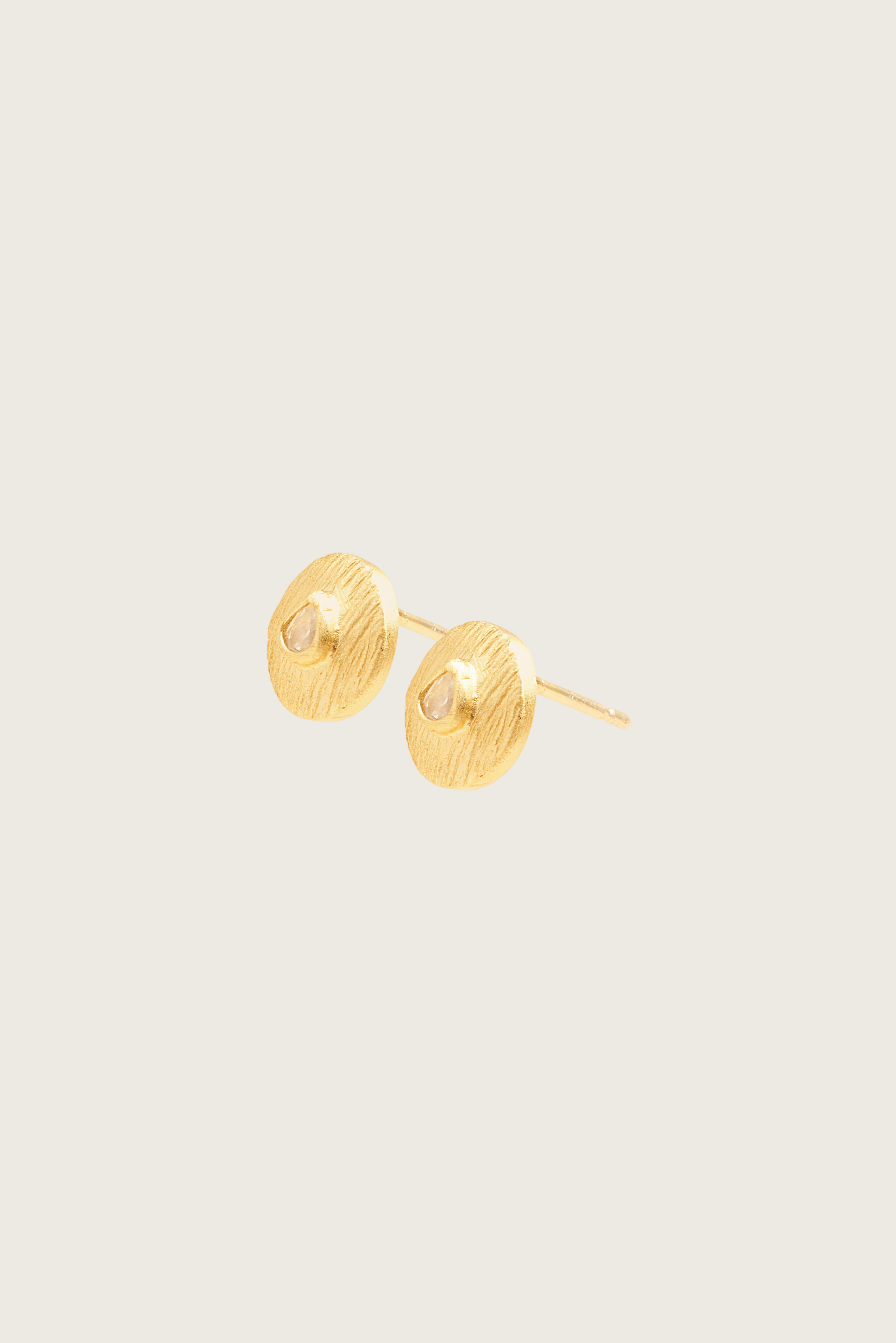 Aimara 18K Recycled Fine Gold Plated Polki Diamond Earrings - 925 Silver Posts