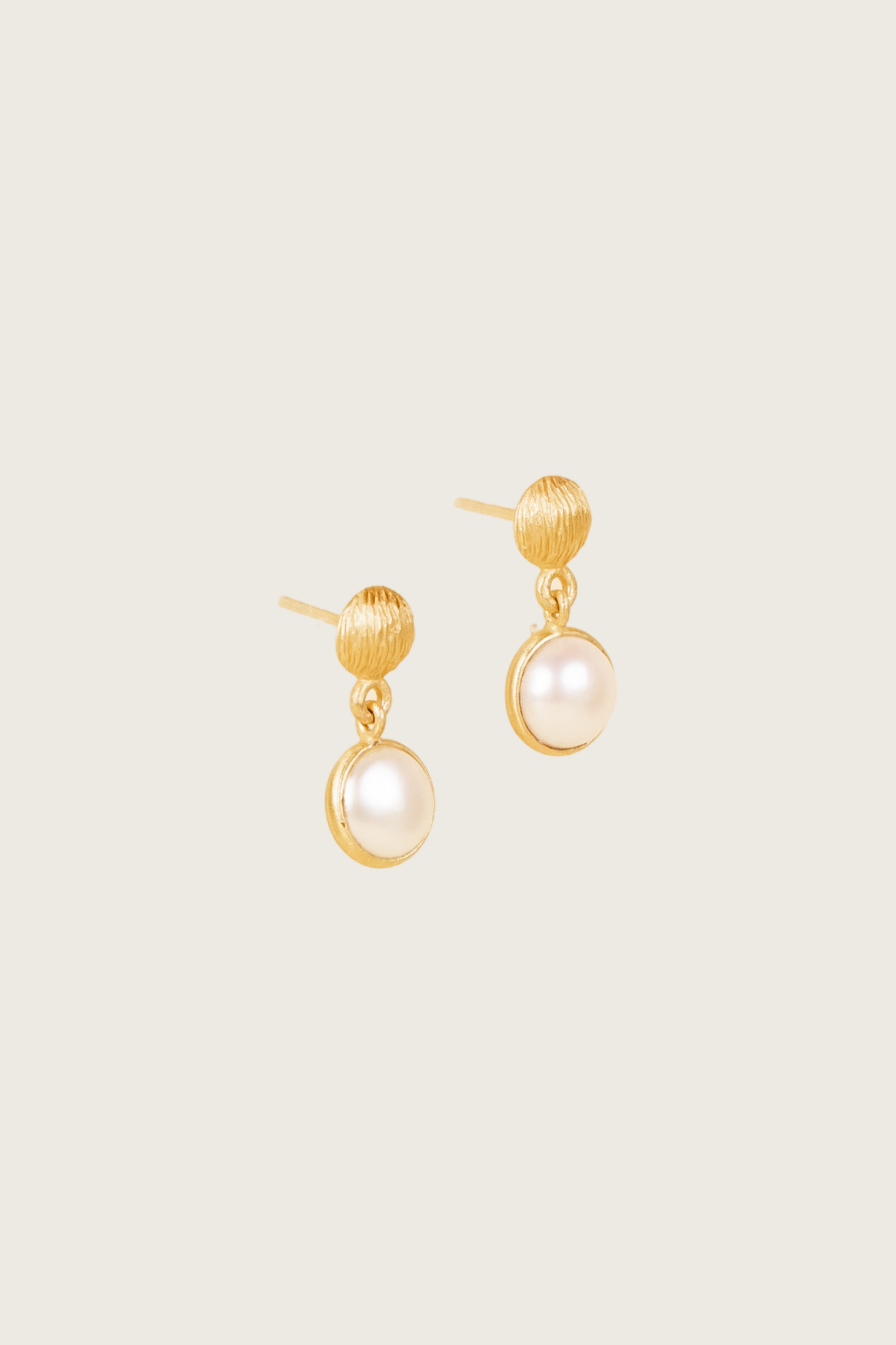 Chou 18K Recycled Fine Gold Plated Pearl Earrings - 925 Silver Posts