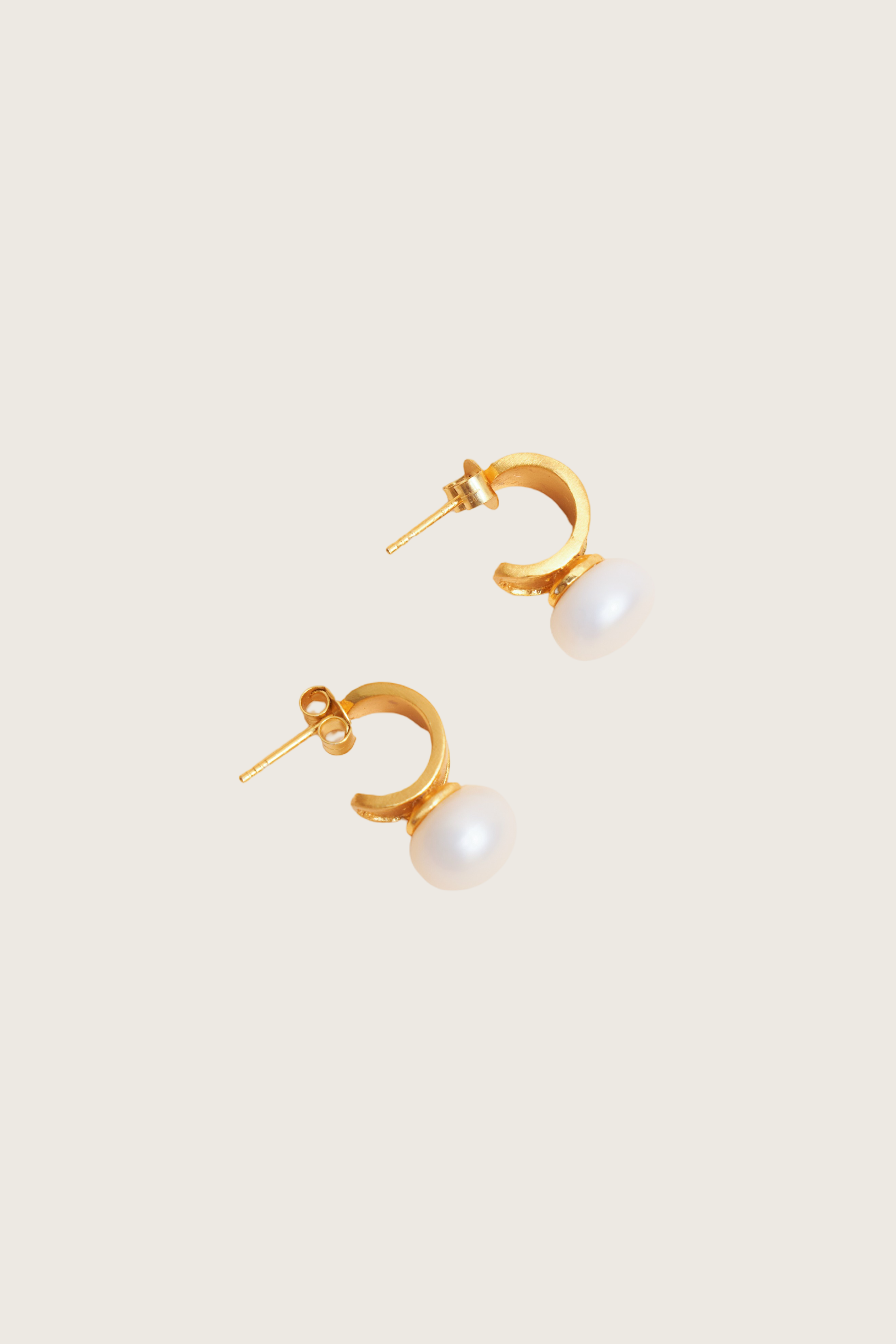Idayu 18K Recycled Fine Gold Plated Pearl Earrings - 925 Silver Posts