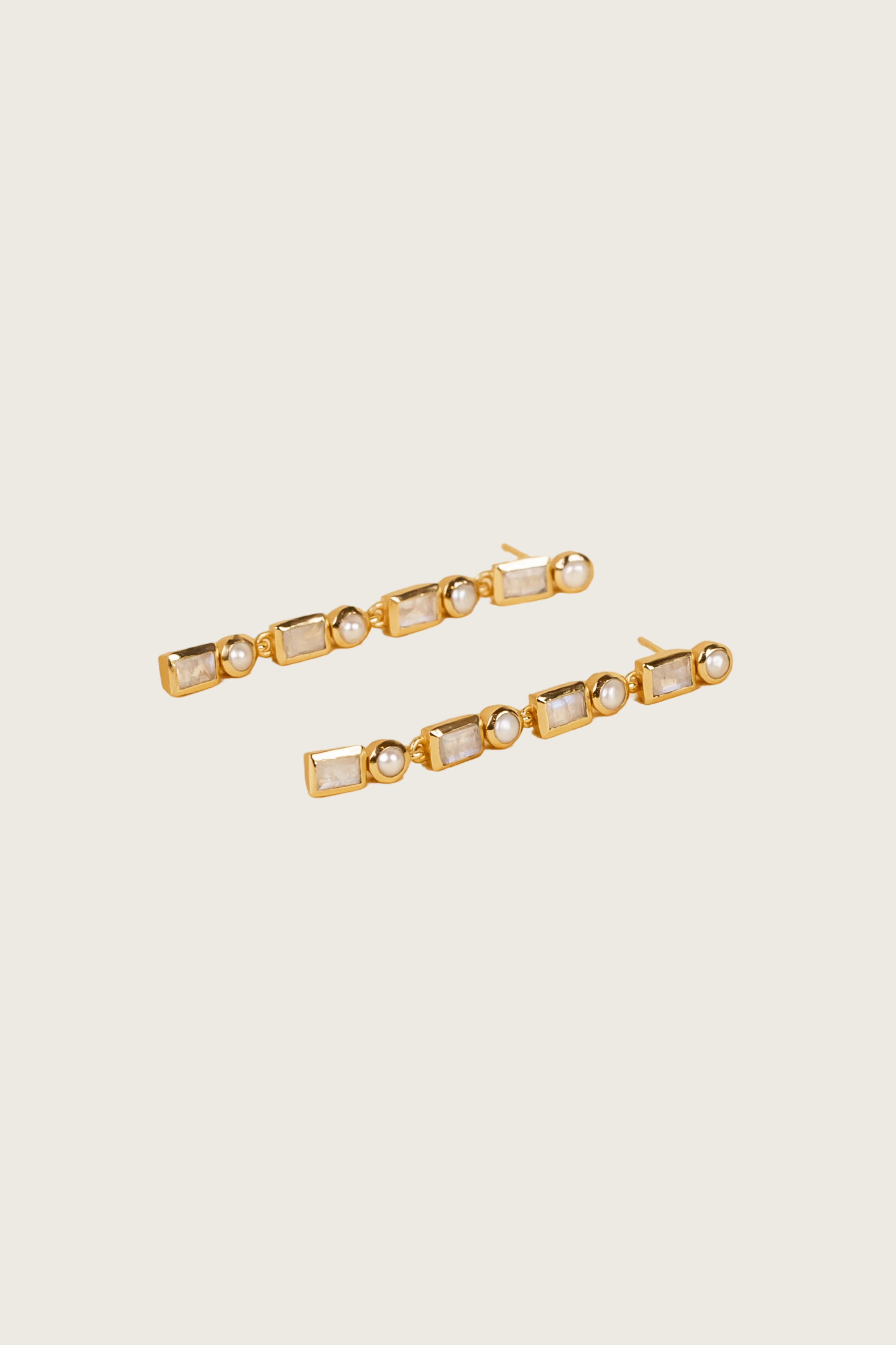 Luméra 18K Recycled Fine Gold Plated Morganite / Strawberry Quartz Earrings - 925 Silver Posts