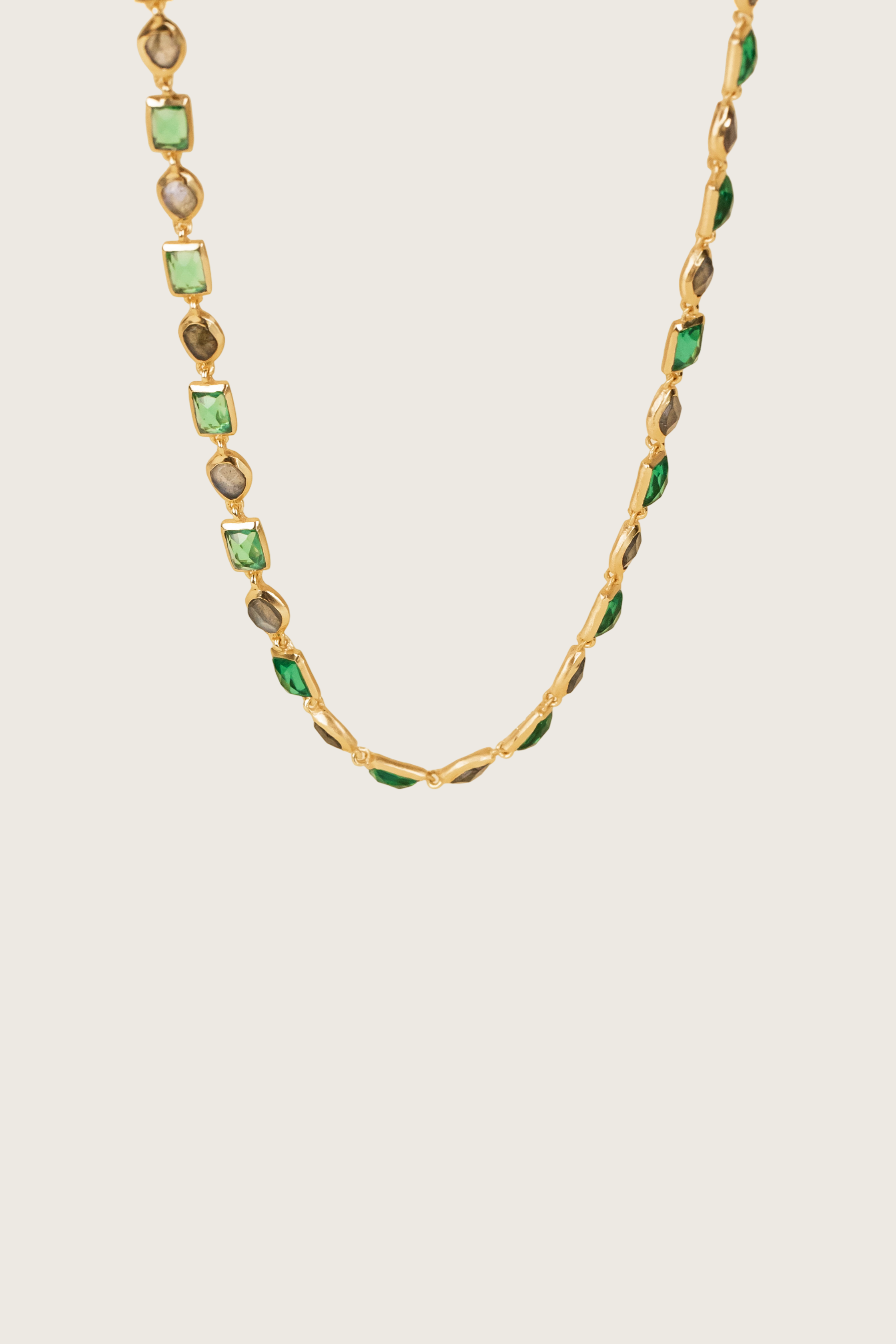 Luméra 18K Recycled Fine Gold Plated Labradorite / Green Tourmaline Necklace