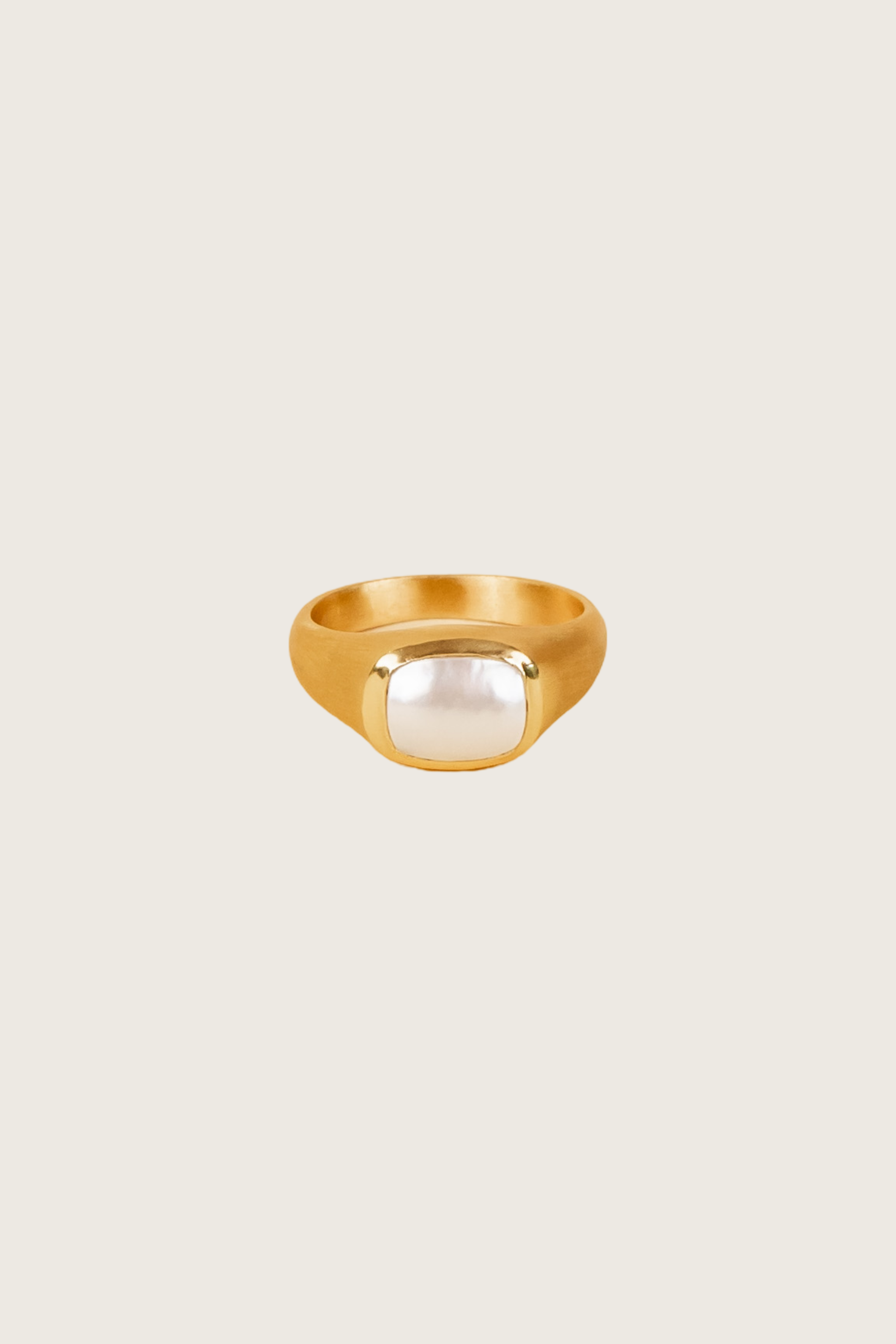 Lustrae 18K Recycled Fine Gold Plated Freshwater Pearl Ring