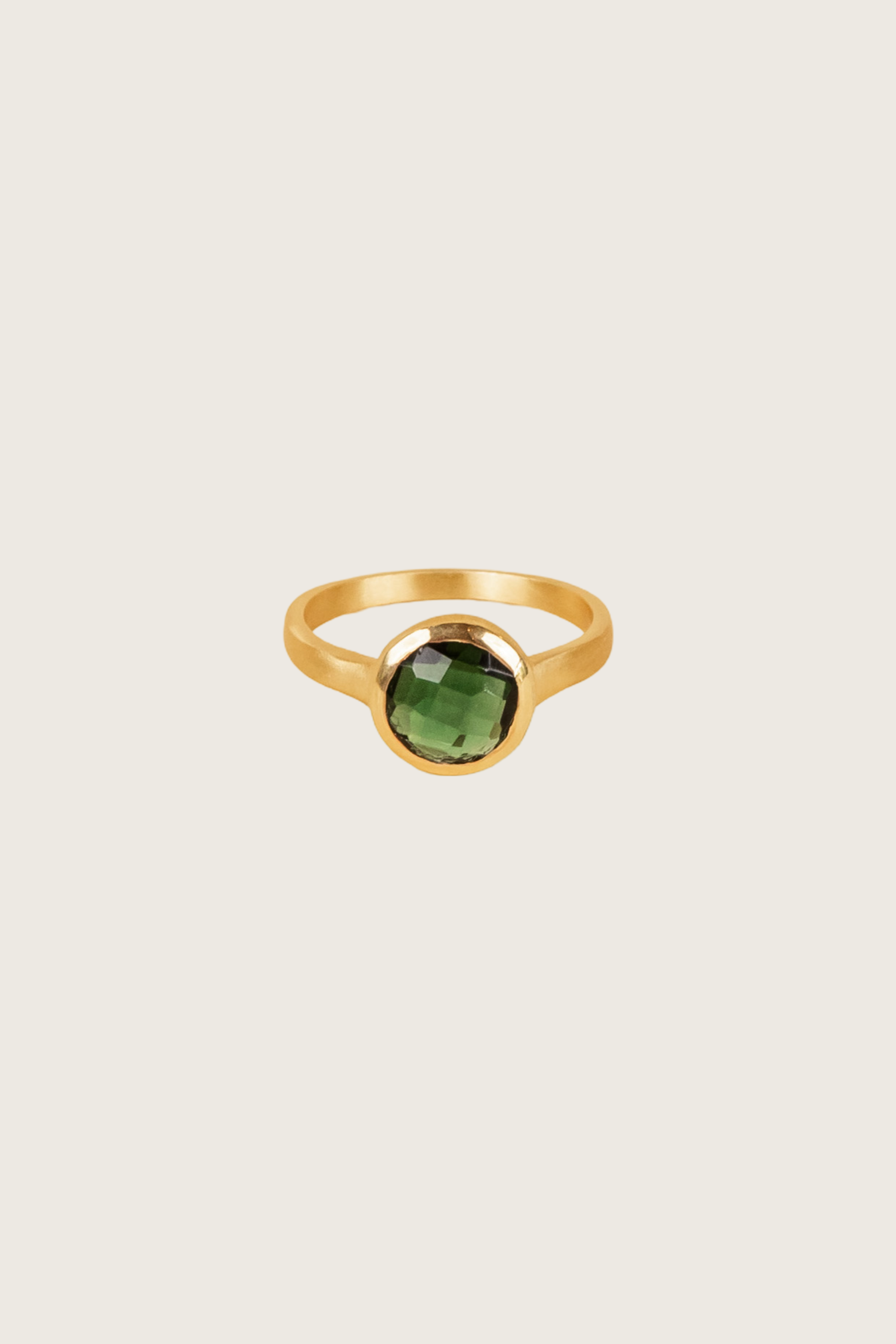 Lysar 18K Recycled Fine Gold Plated Green Tourmaline Ring