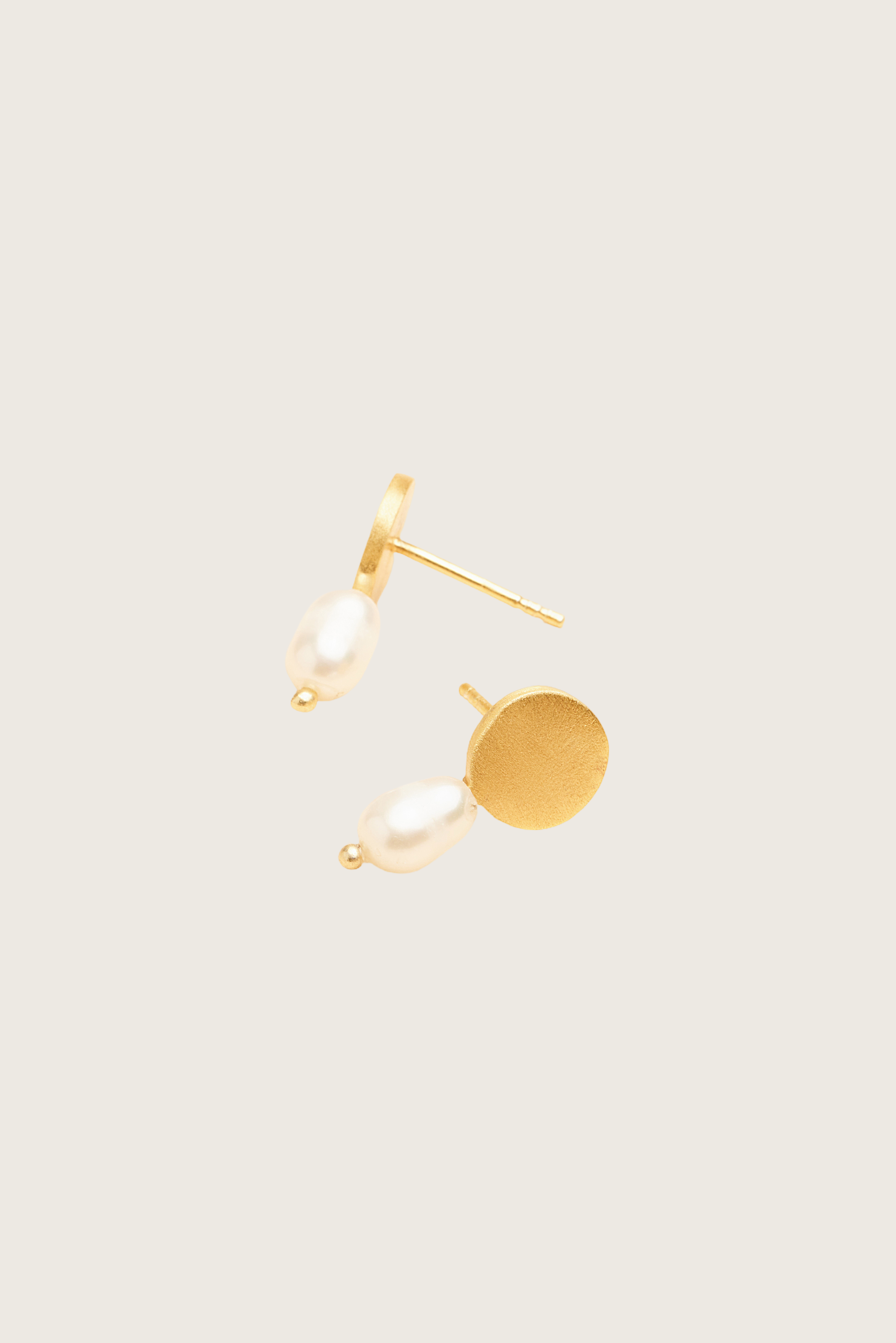 Maiti 18K Recycled Fine Gold Plated Freshwater Pearl Earrings - 925 Silver Posts