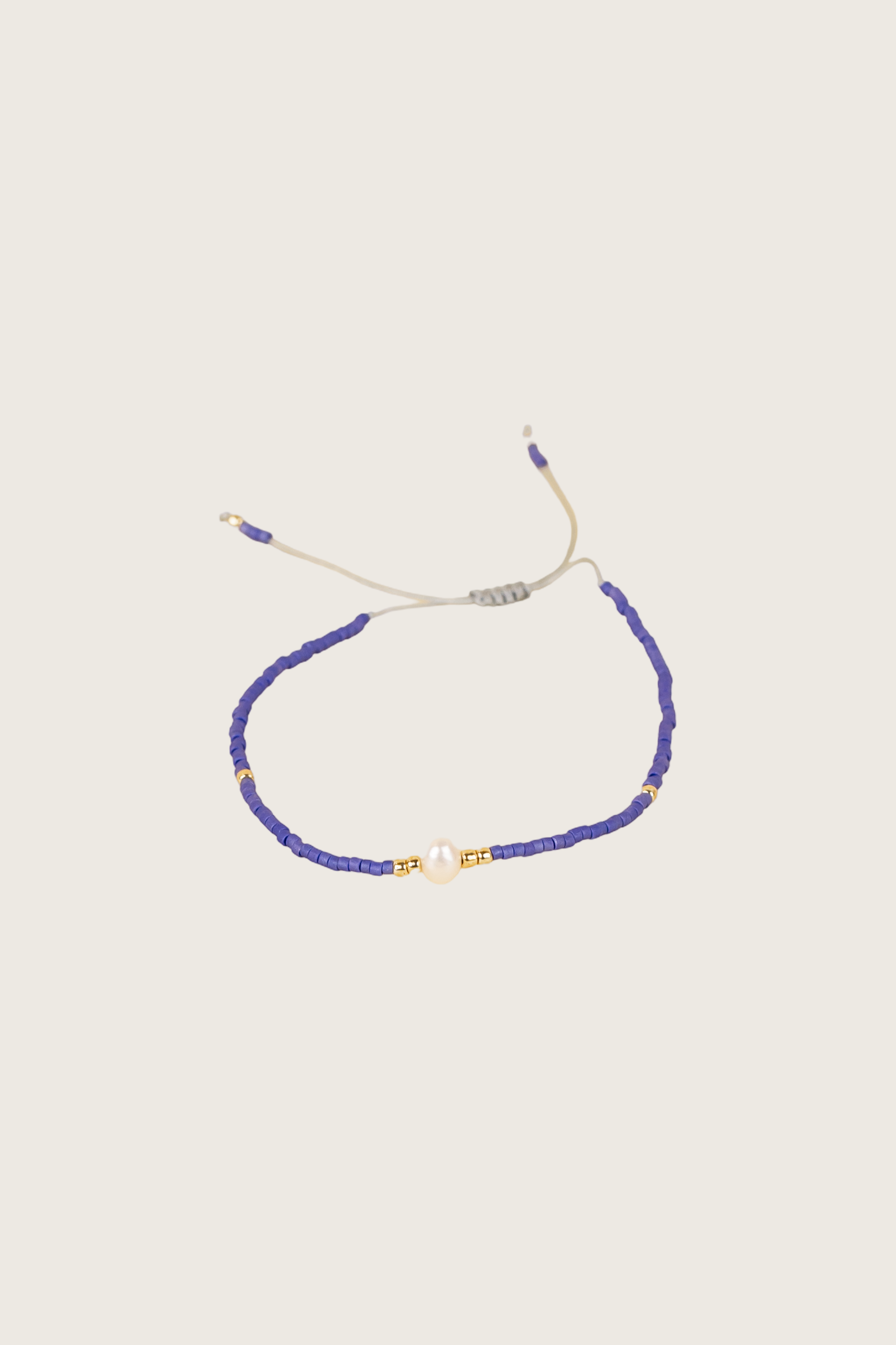 Mania 14K Gold Inlay White Pearl / Blue Bracelet