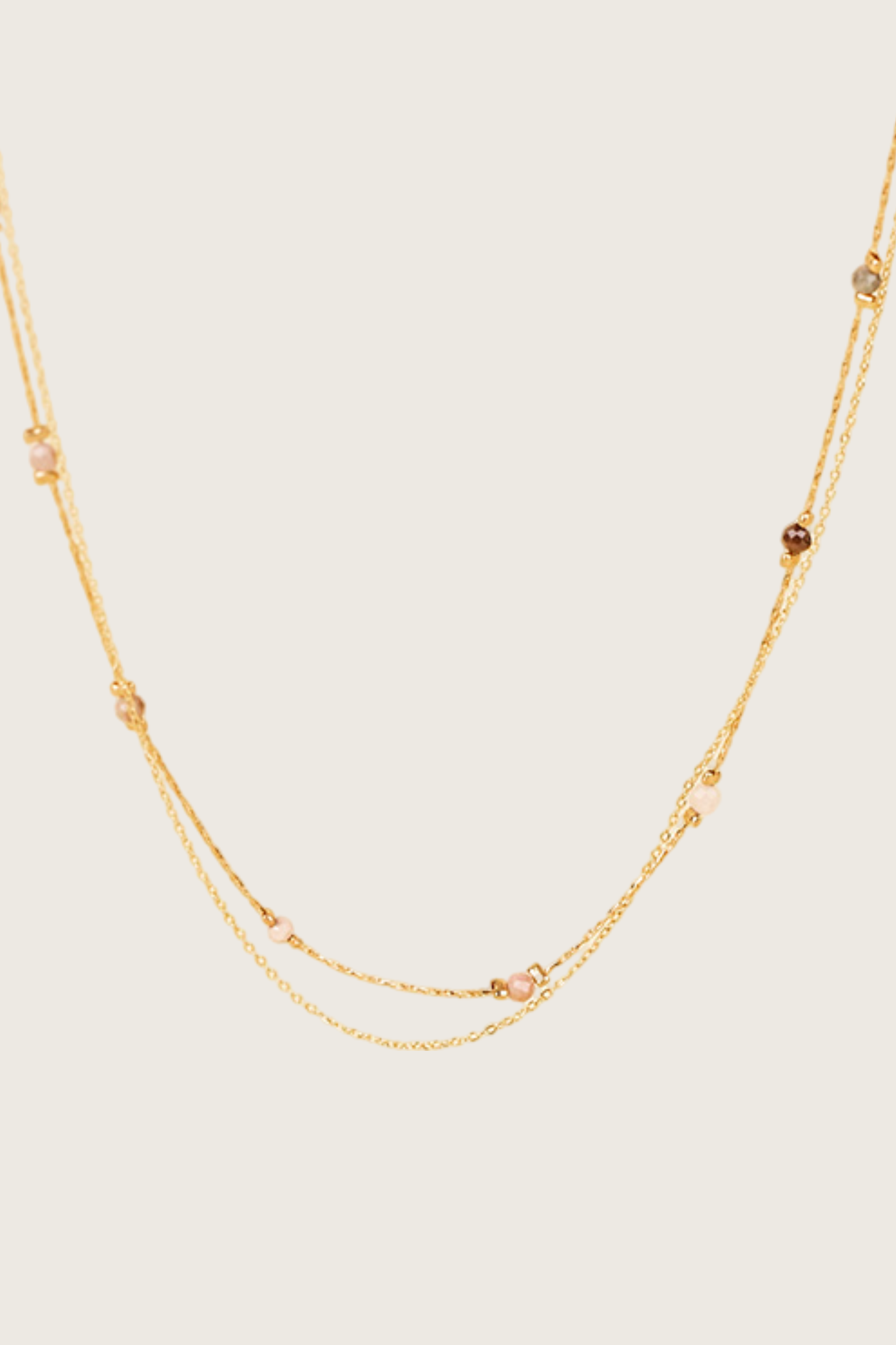 Posla 14K Gold Inlay Multi-Color Crystal Necklace