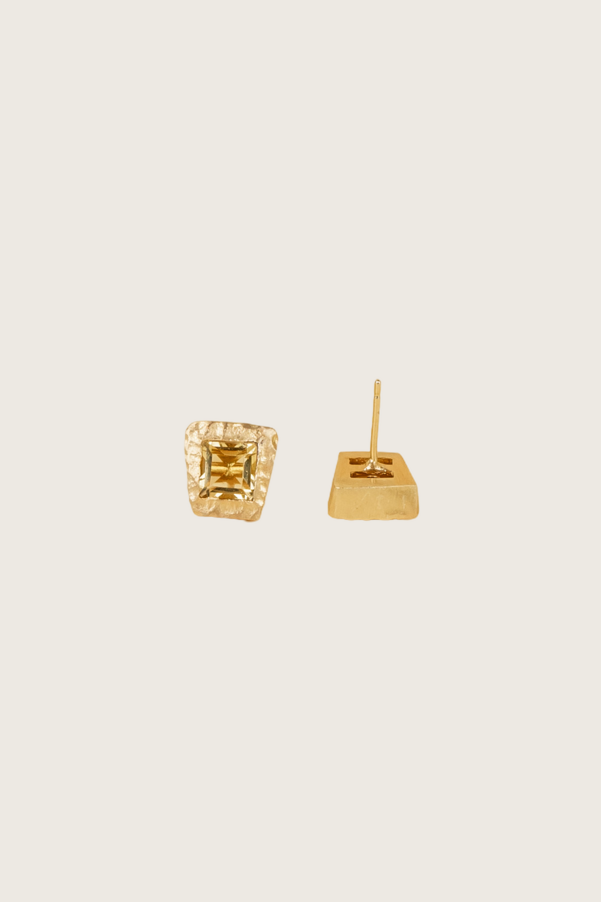 Solis 18K Recycled Fine Gold Plated Green Amethyst Earrings - 925 Silver Posts