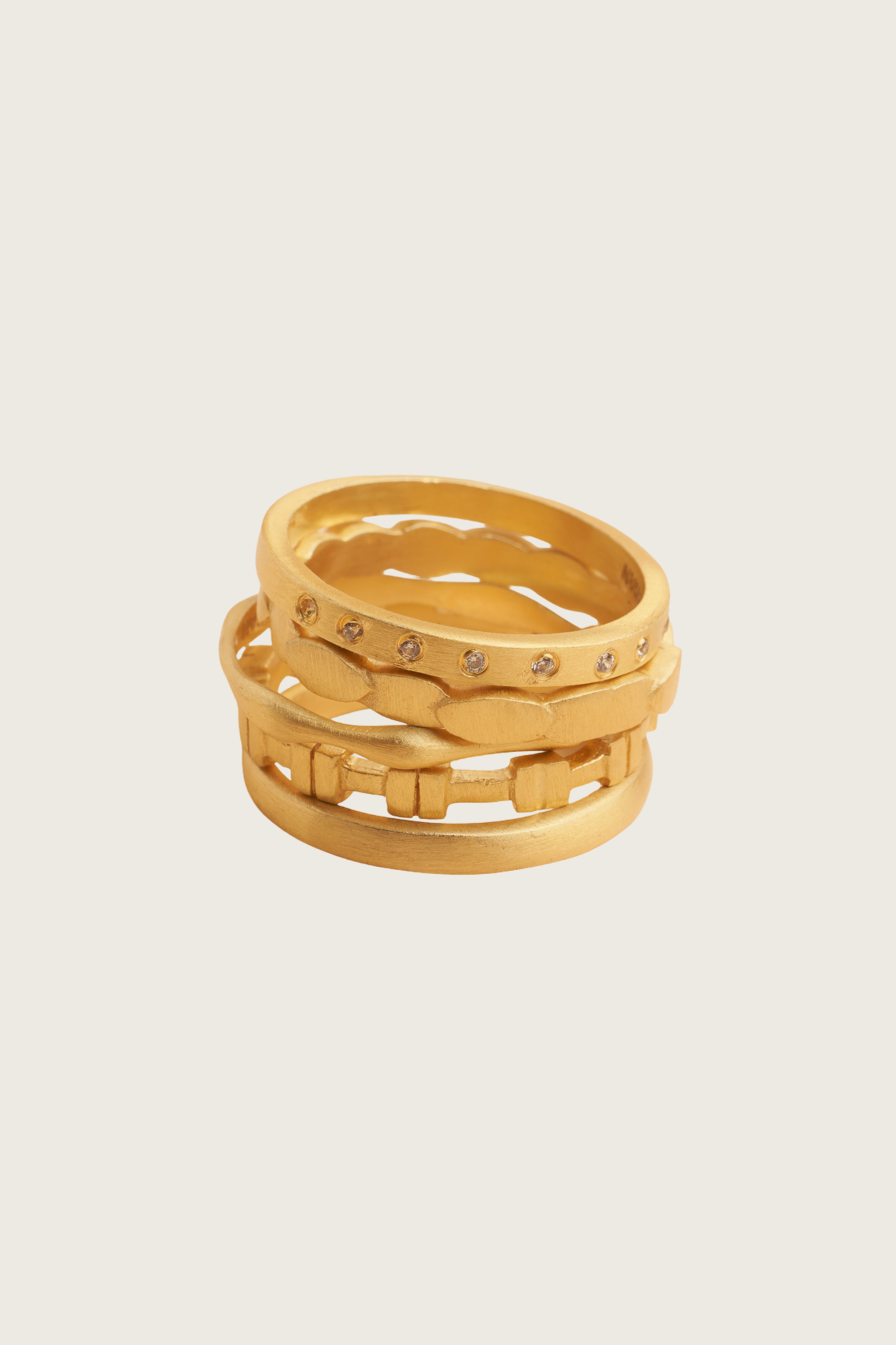 Tilio 18K Recycled Fine Gold Plated Zirconia Ring