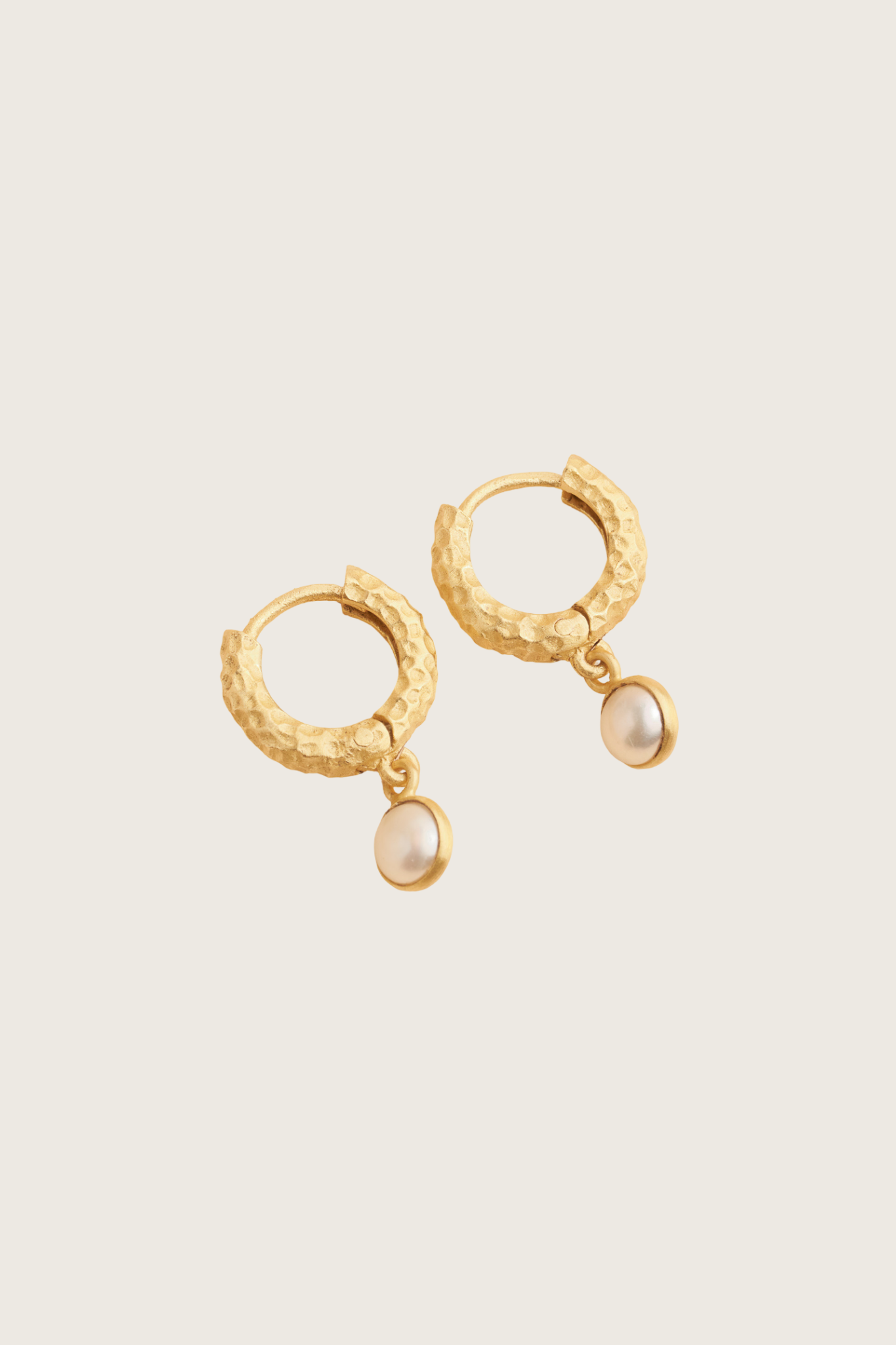 Tira 18K Recycled Fine Gold Plated Strawberry Quartz Earrings - 925 Silver Posts