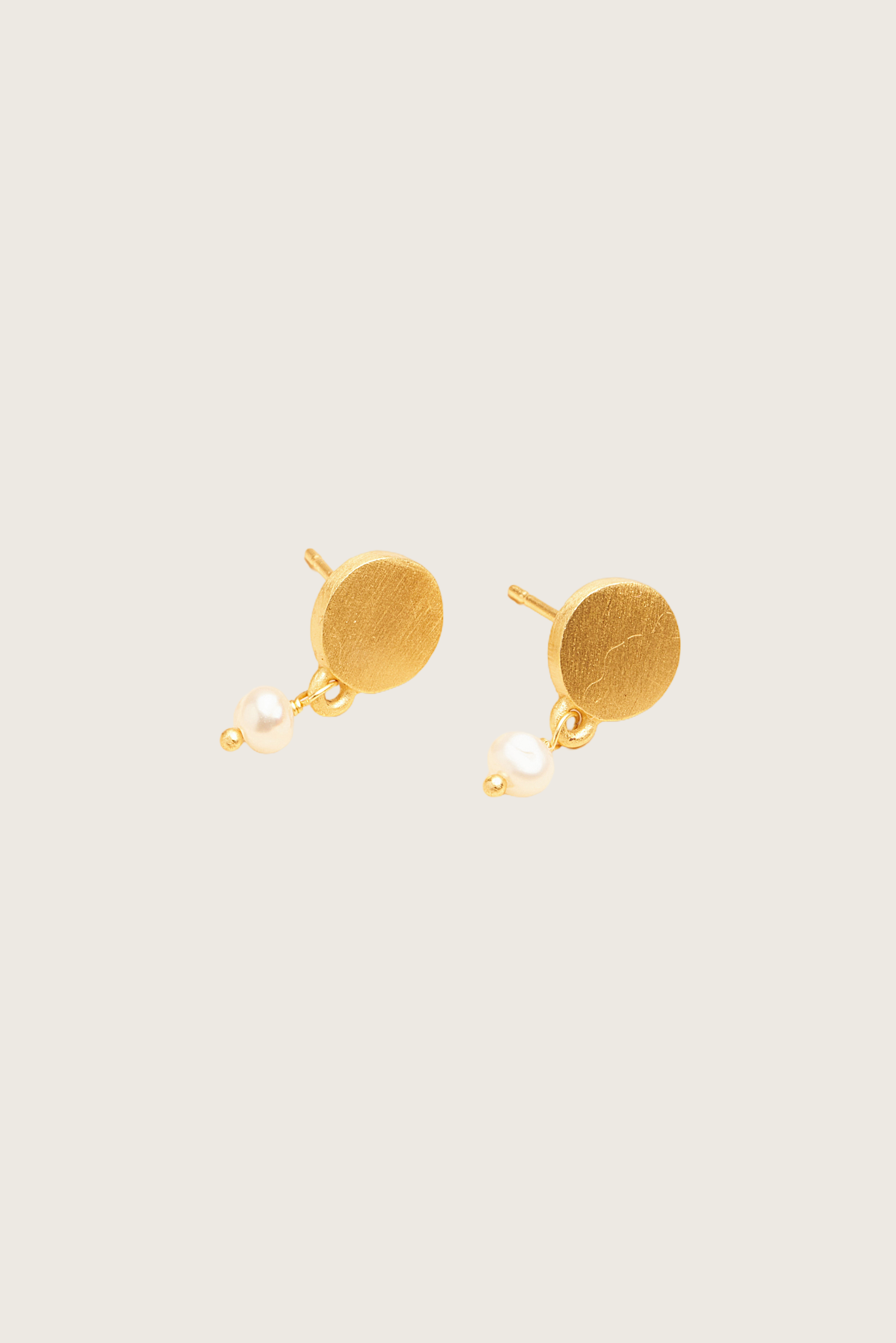 Zote 18K Recycled Fine Gold Plated Pearl Earrings - 925 Silver Posts