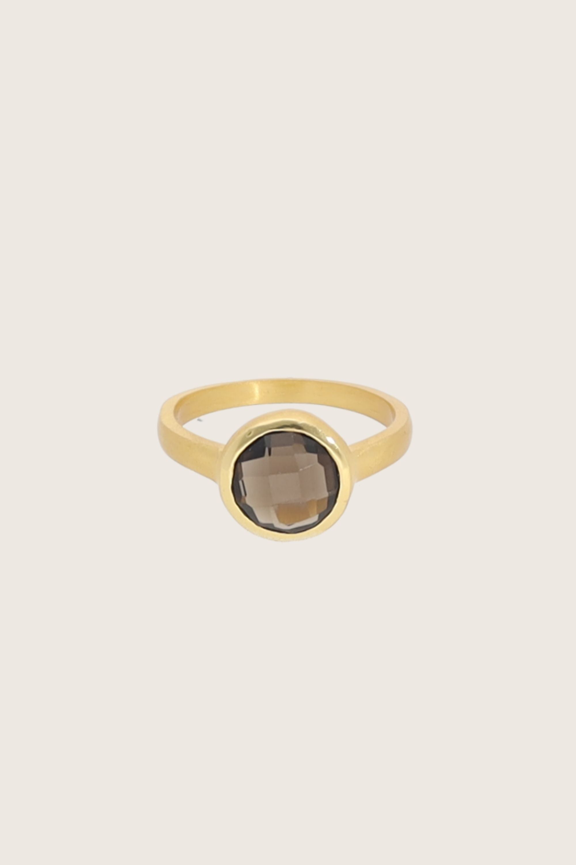 Lysar 18K Recycled Fine Gold Plated Smoky Topaz Ring