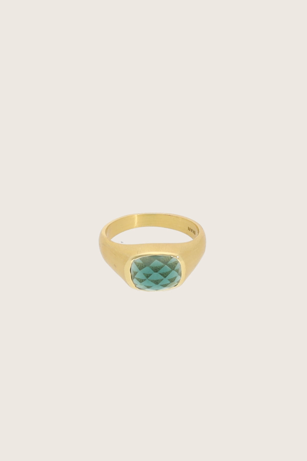 Lustrae 18K gerecycled fijn goud vergulde ring, groene toermalijn