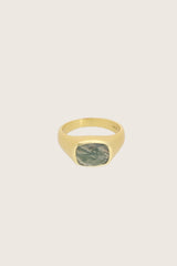 Lustrae 18K gerecycled fijn goud vergulde labradoriet ring