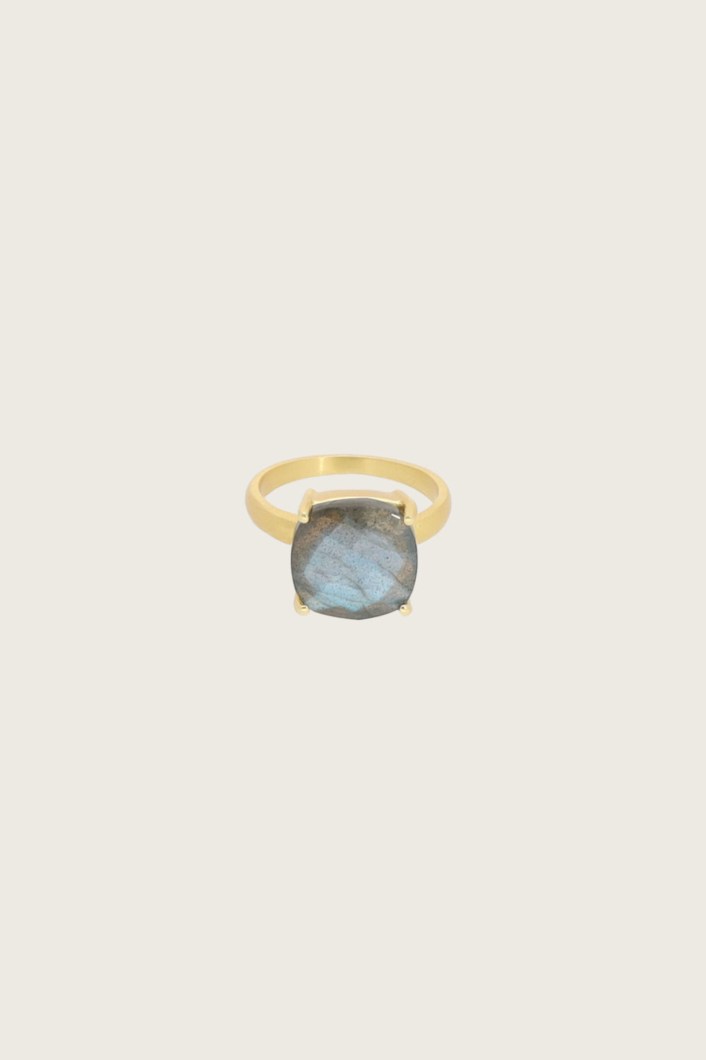 Manil 18K gerecycled fijn verguld ring, labradoriet