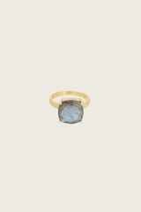Manil 18K gerecycled fijn verguld ring, labradoriet