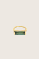 Geam 18K gerecycled fijn goud vergulde groene toermalijn ring