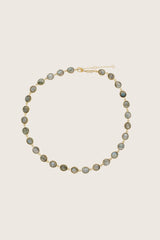 Ellipsi ketting met 18K gerecycled fijn goud verguld, labradoriet