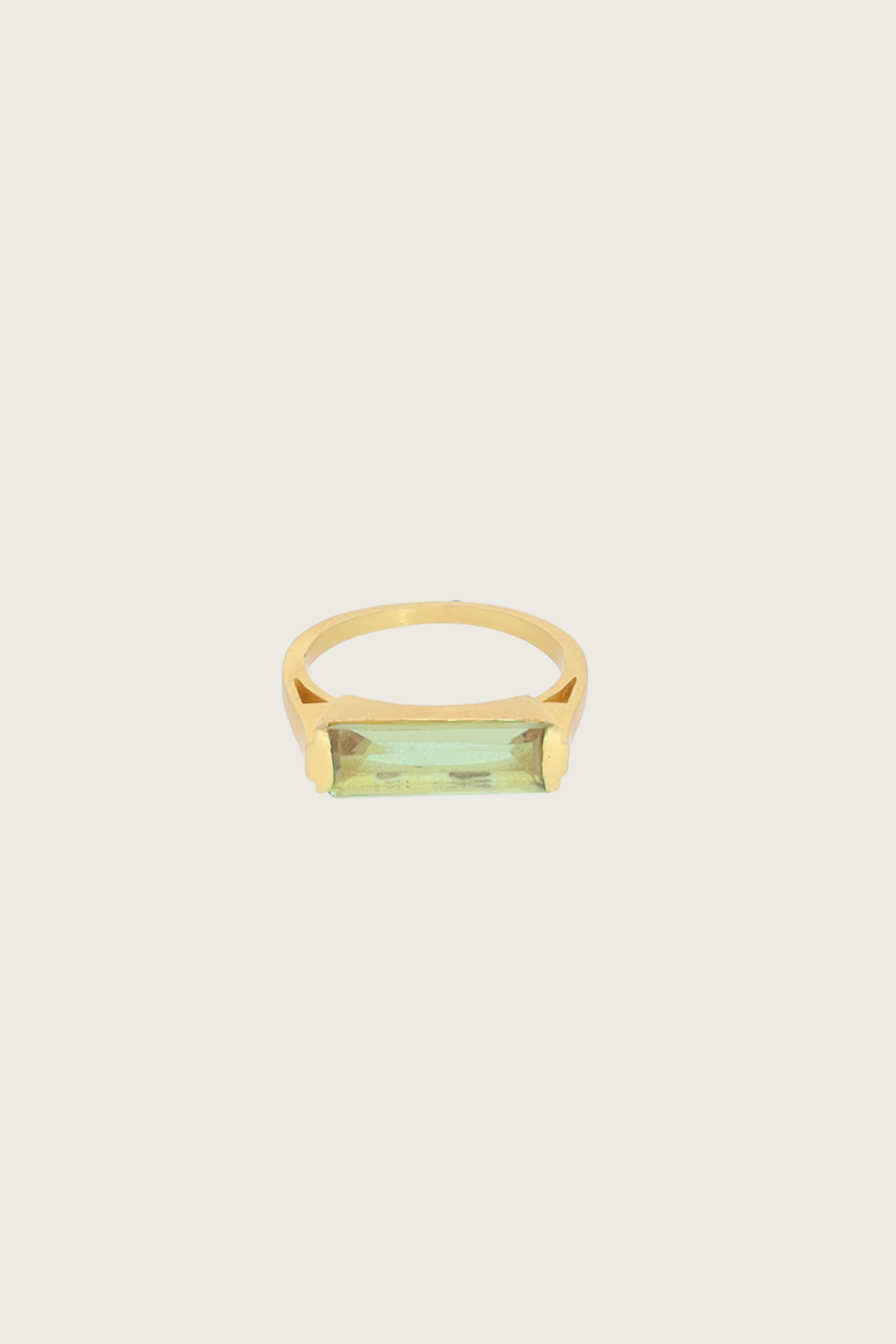 Geam 18K Recycled Fine Gold Plated Green Amethyst Ring