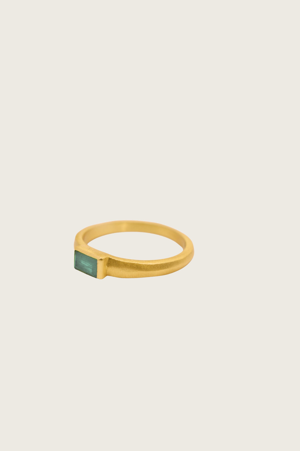 Zulea 18K gerecycled fijn goud vergulde ring, groene toermalijn