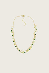 Balah 18K gerecycled fijn goud vergulde ketting met groene toermalijn en groene amethist