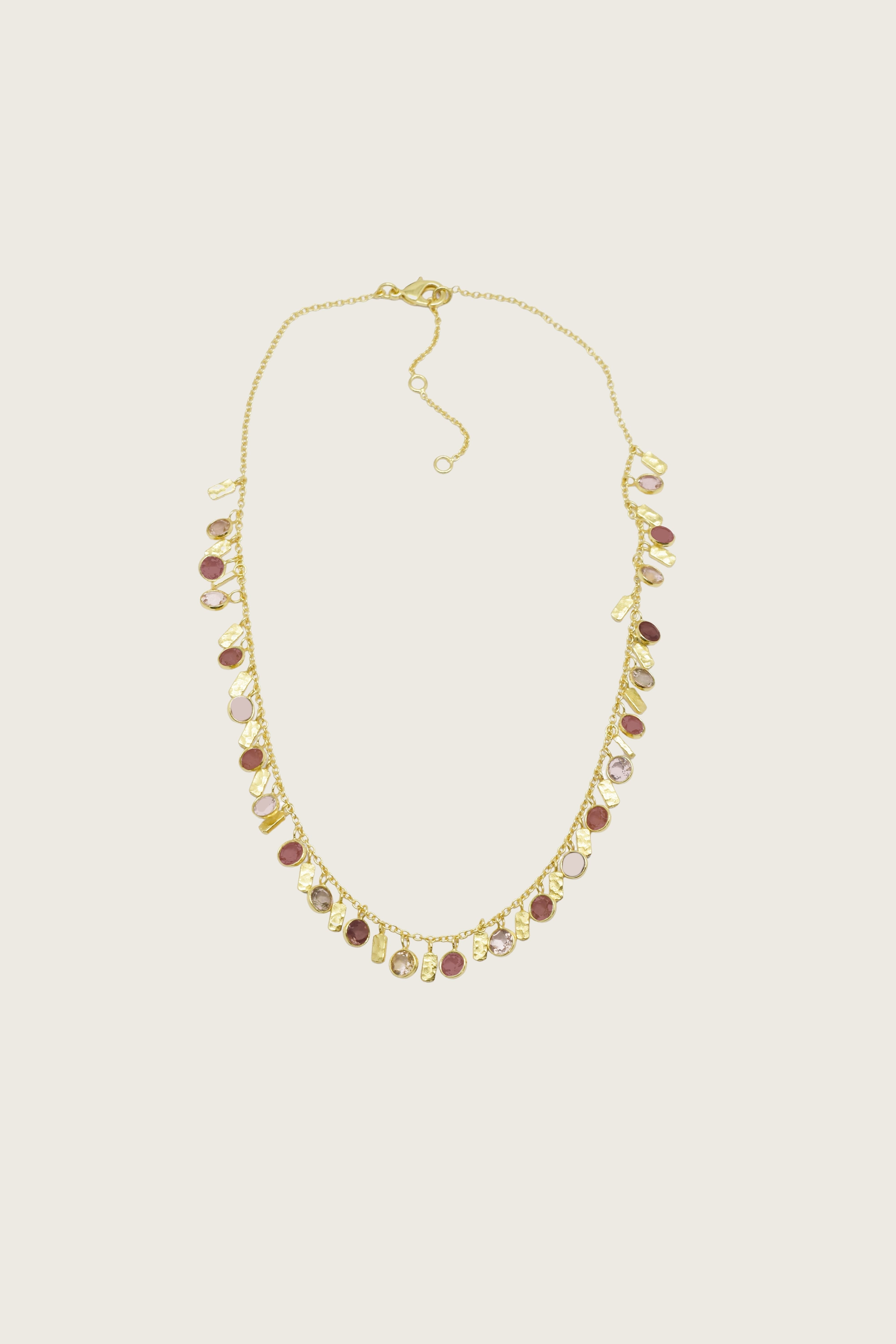 Balah 18K Recycled Fine Gold Plated Morganite & Strawberry Necklace