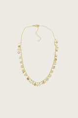 Balah 18K gerecycled fijn goud vergulde ketting met morganiet en blauwe topaas