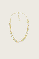 Balah 18K gerecycled fijn verguld ketting, Morganiet / Blauwe Topaas