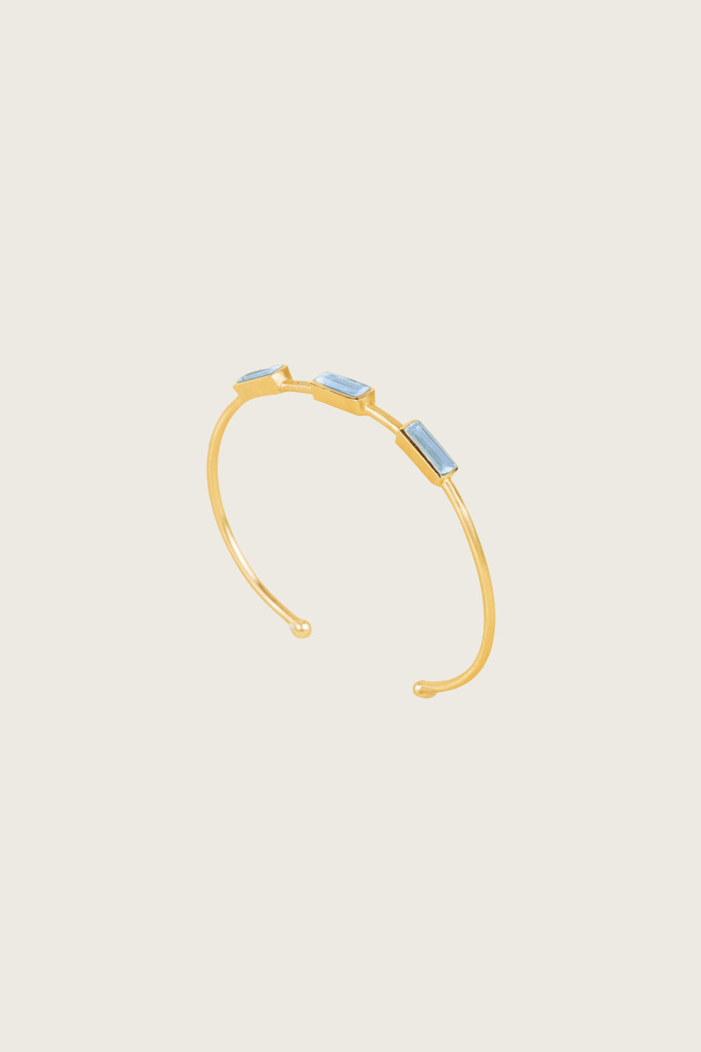 Tounai 18K gerecycled fijn goud vergulde armband, blauwe topaas