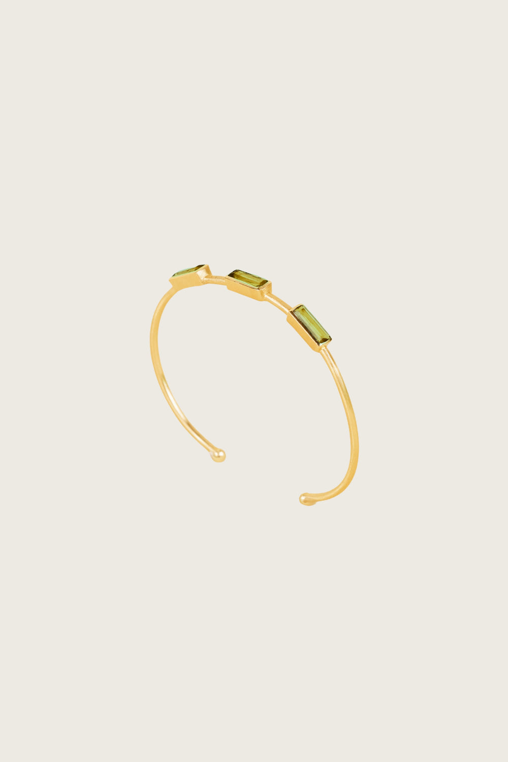 Tounai 18K gerecycled fijn goud vergulde armband, groene amethist