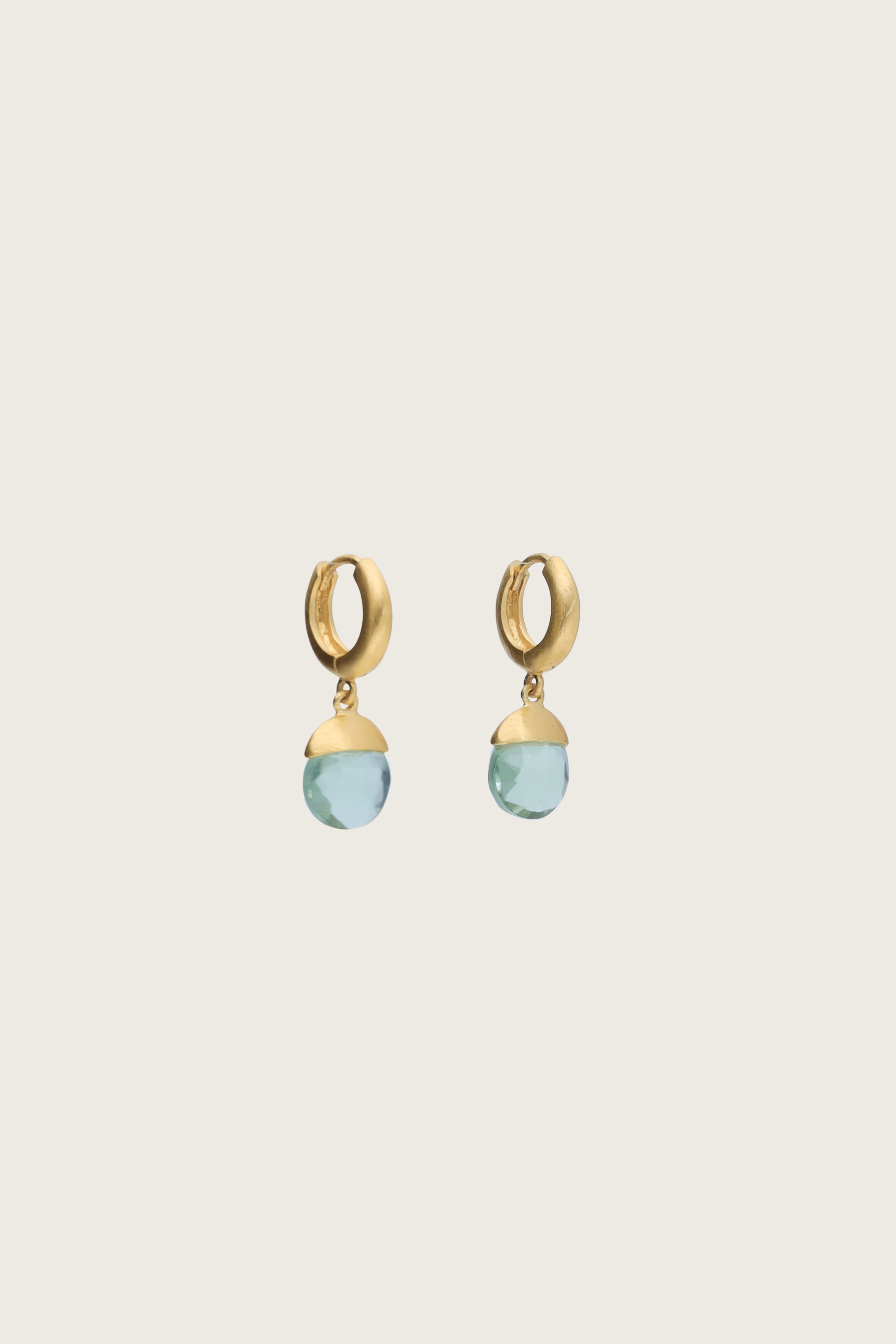 Tirua 18K Recycled Fine Gold Plated Blue Topaz Earrings - 925 Silver Posts
