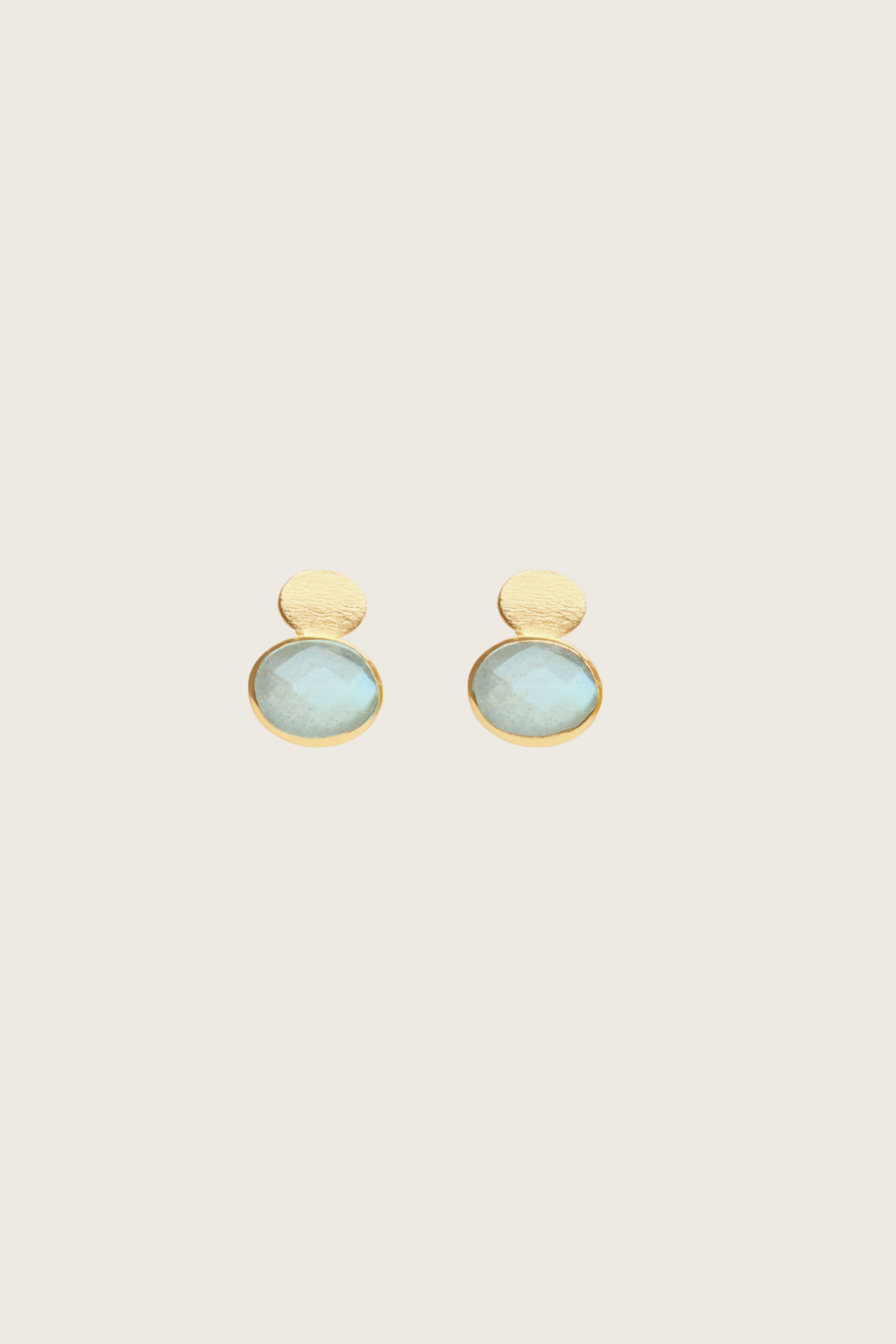 Robeli 18K Recycled Fine Gold Plated Green Amethyst Earrings - 925 Silver Posts