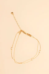 Posla 14K gouden inleg wit parelarmband